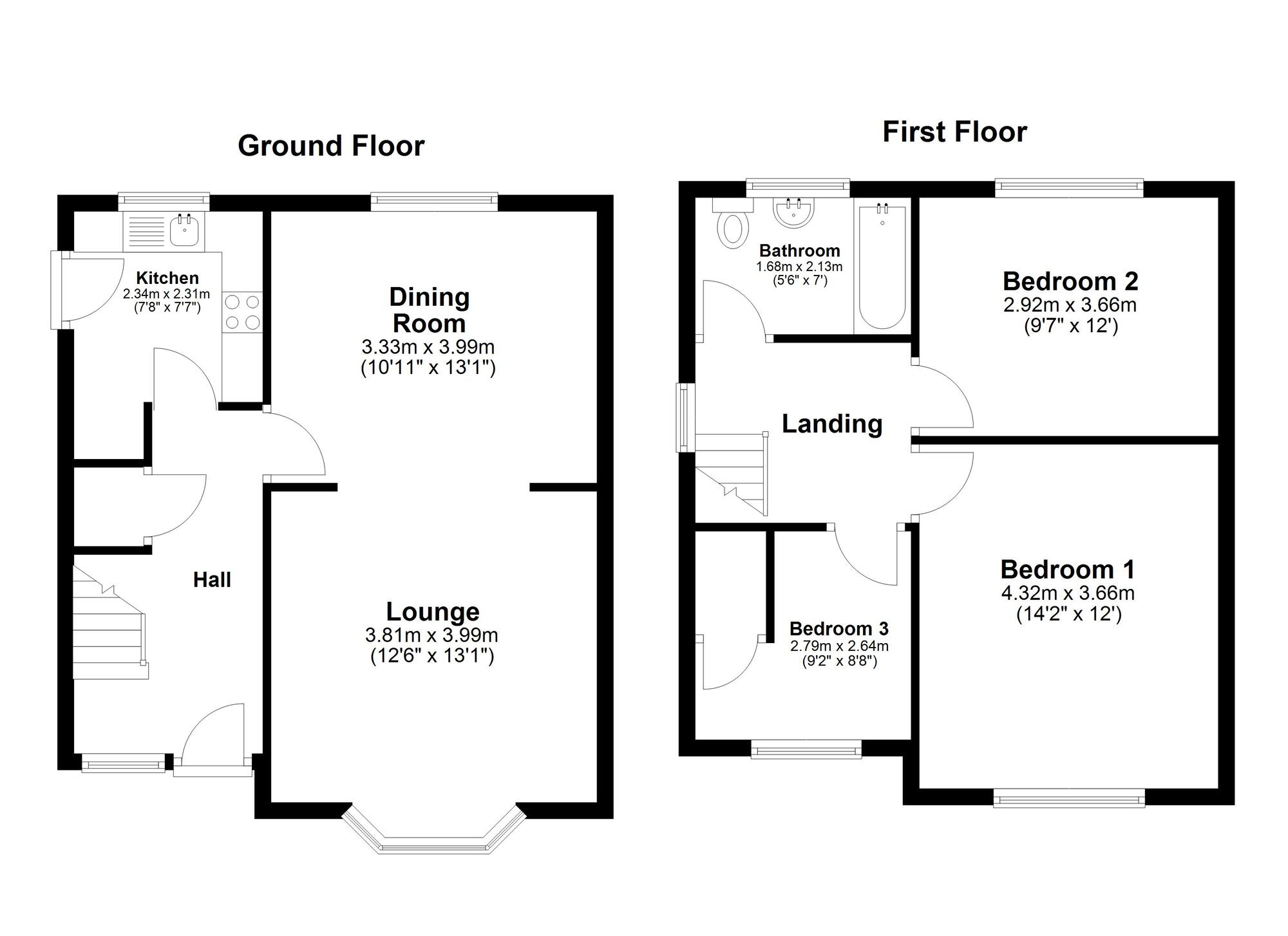 Floorplan of 3 bedroom Semi Detached House for sale, Bevan Avenue, Sunderland, Tyne and Wear, SR2