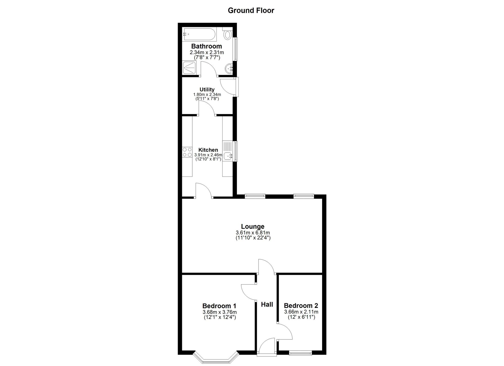 Floorplan of 2 bedroom Mid Terrace House for sale, Howarth Street, Sunderland, Tyne and Wear, SR4