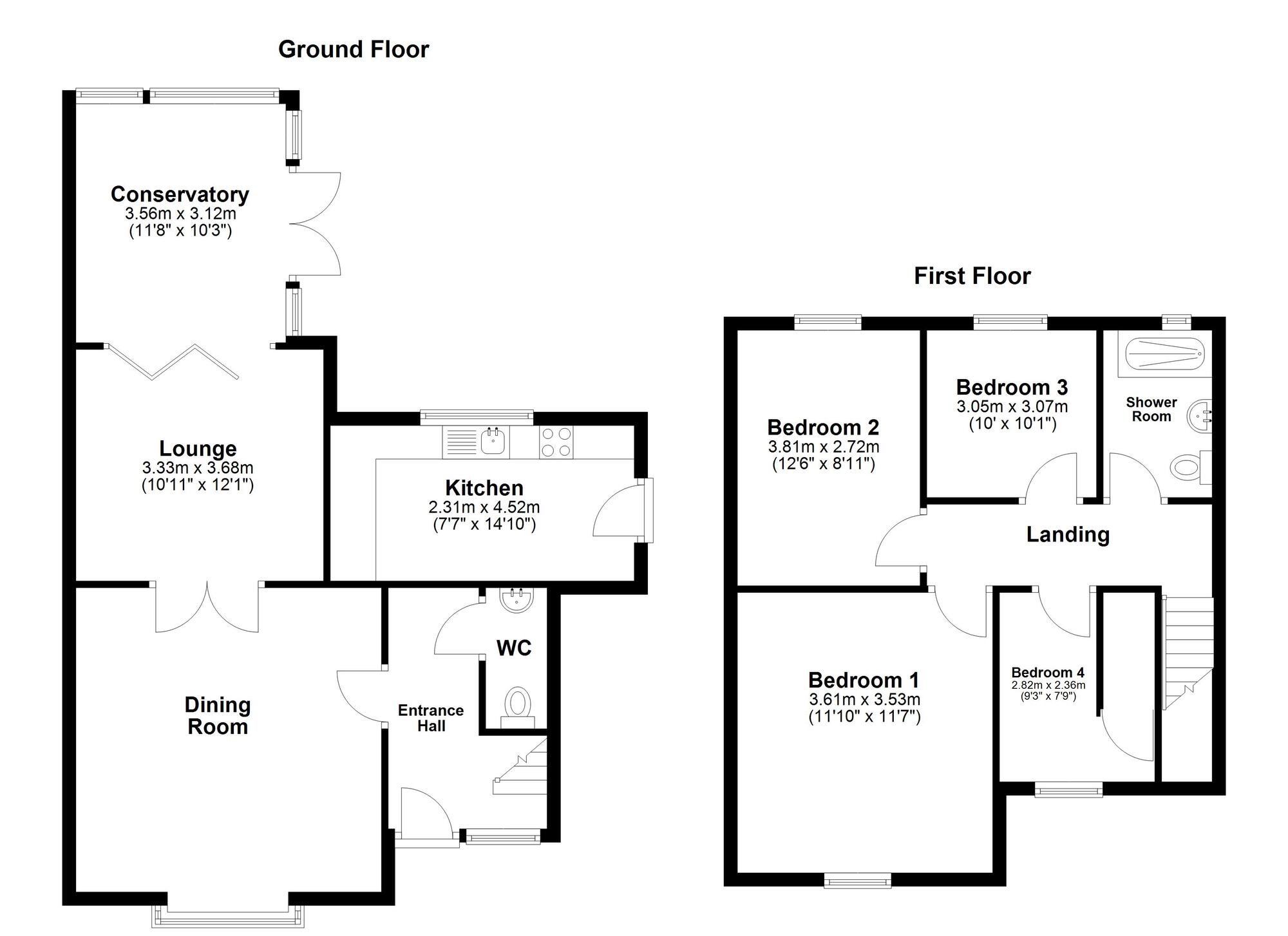 Floorplan of 4 bedroom Semi Detached House for sale, Crossways, Sunderland, Tyne and Wear, SR3
