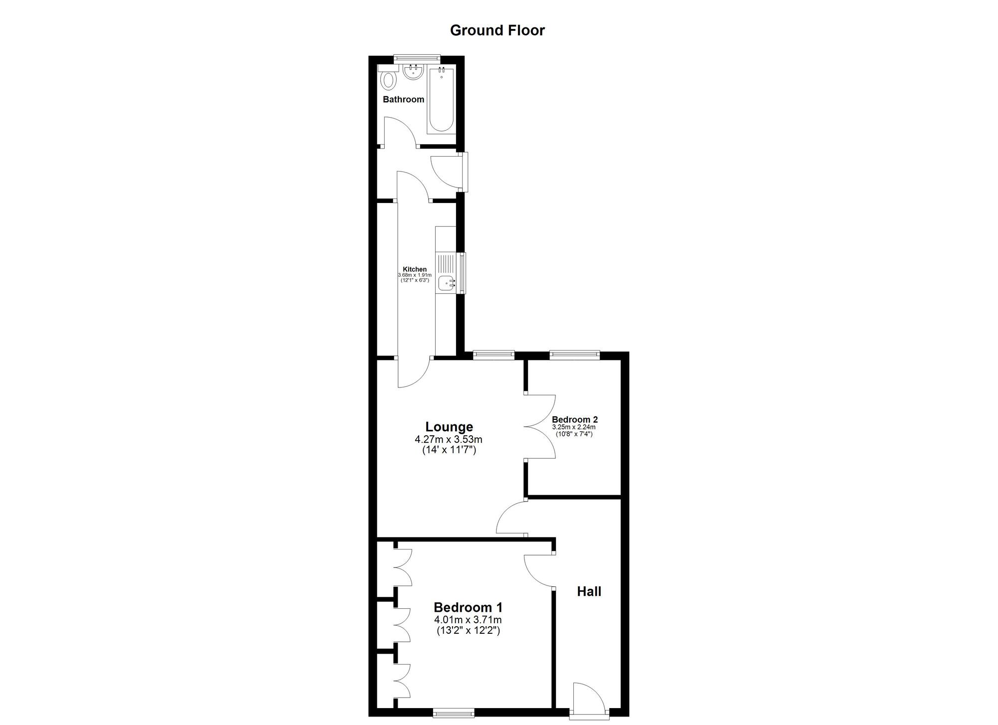 Floorplan of 2 bedroom Mid Terrace House for sale, Darwin Street, Sunderland, Tyne and Wear, SR5