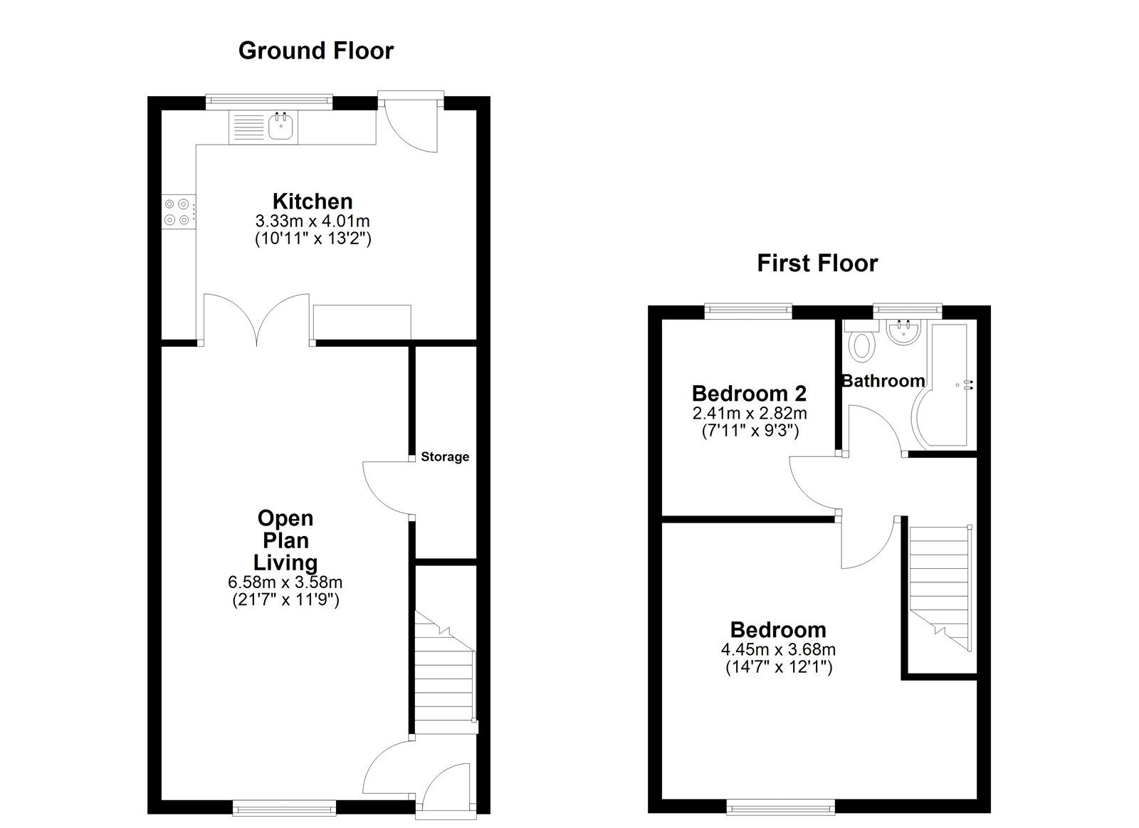 Floorplan of 2 bedroom Mid Terrace House for sale, Queens Avenue, Dalton-le-Dale, Durham, SR7