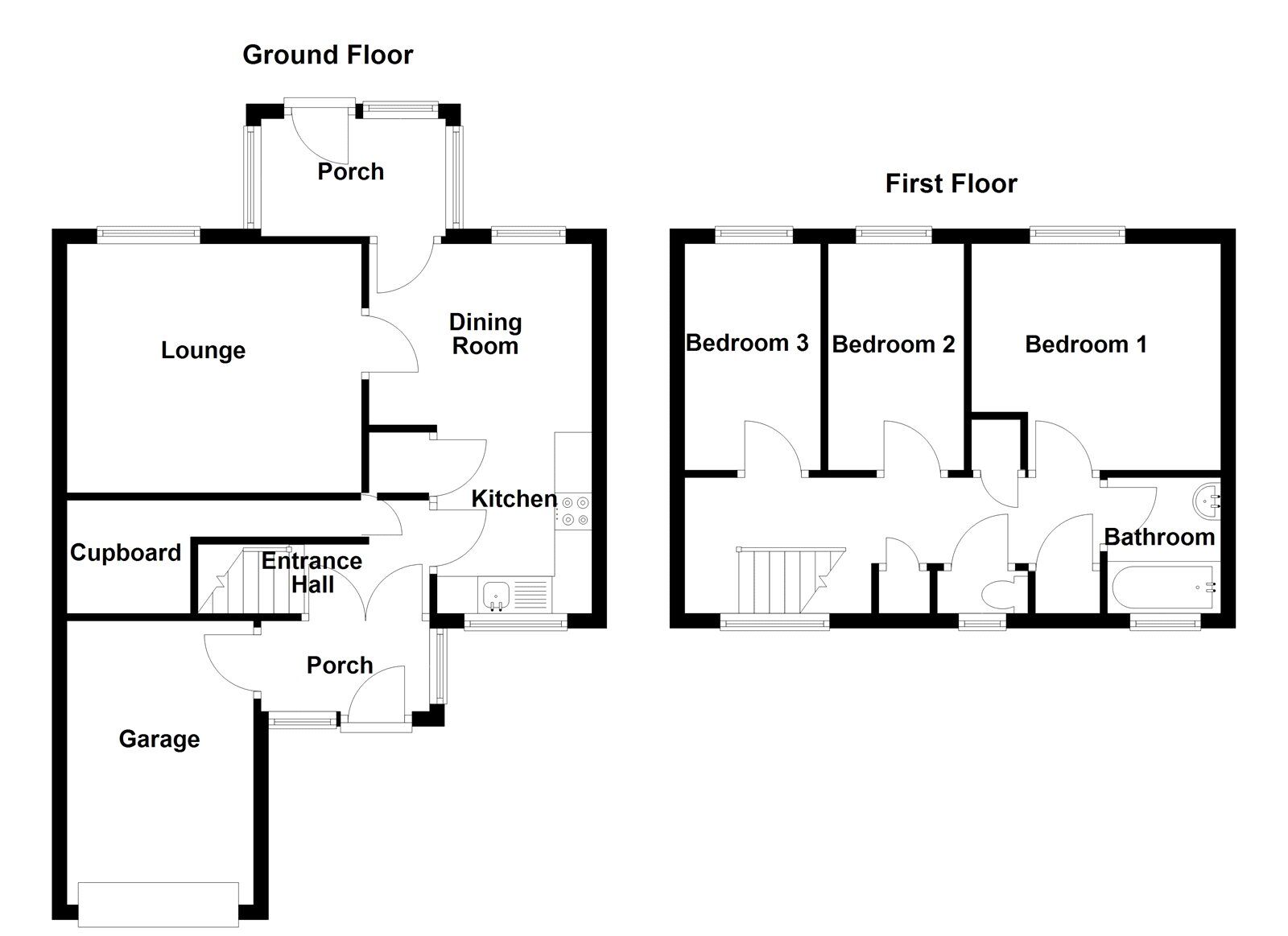 Floorplan of 3 bedroom Mid Terrace House to rent, Woodford Close, Sunderland, Tyne and Wear, SR5