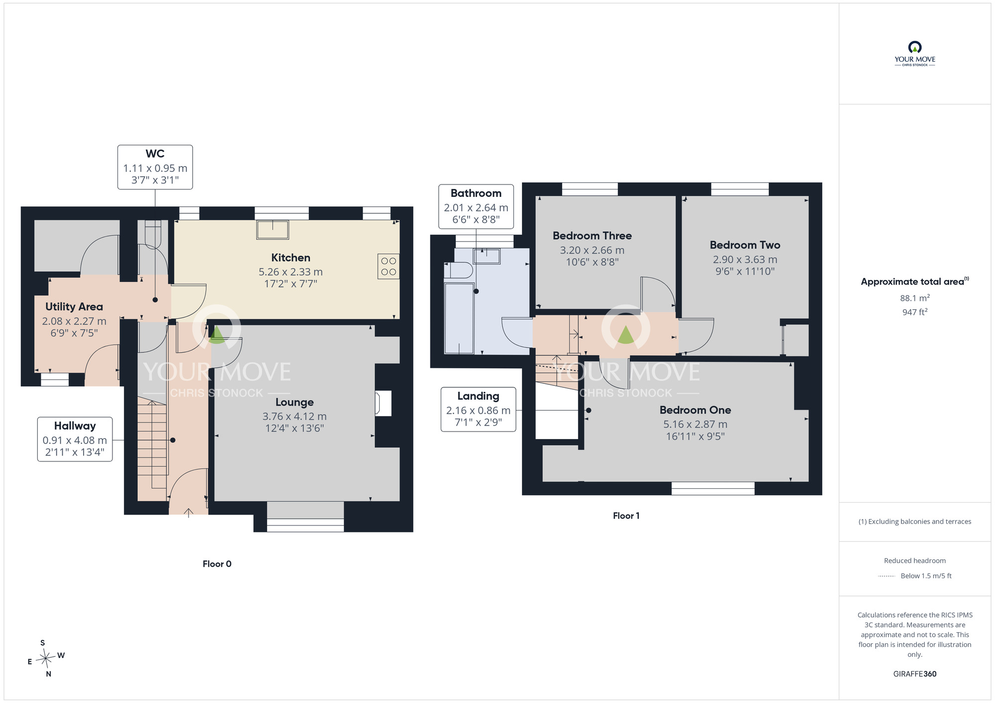 Floorplan of 3 bedroom Semi Detached House to rent, Paton Square, Sunderland, Tyne and Wear, SR3