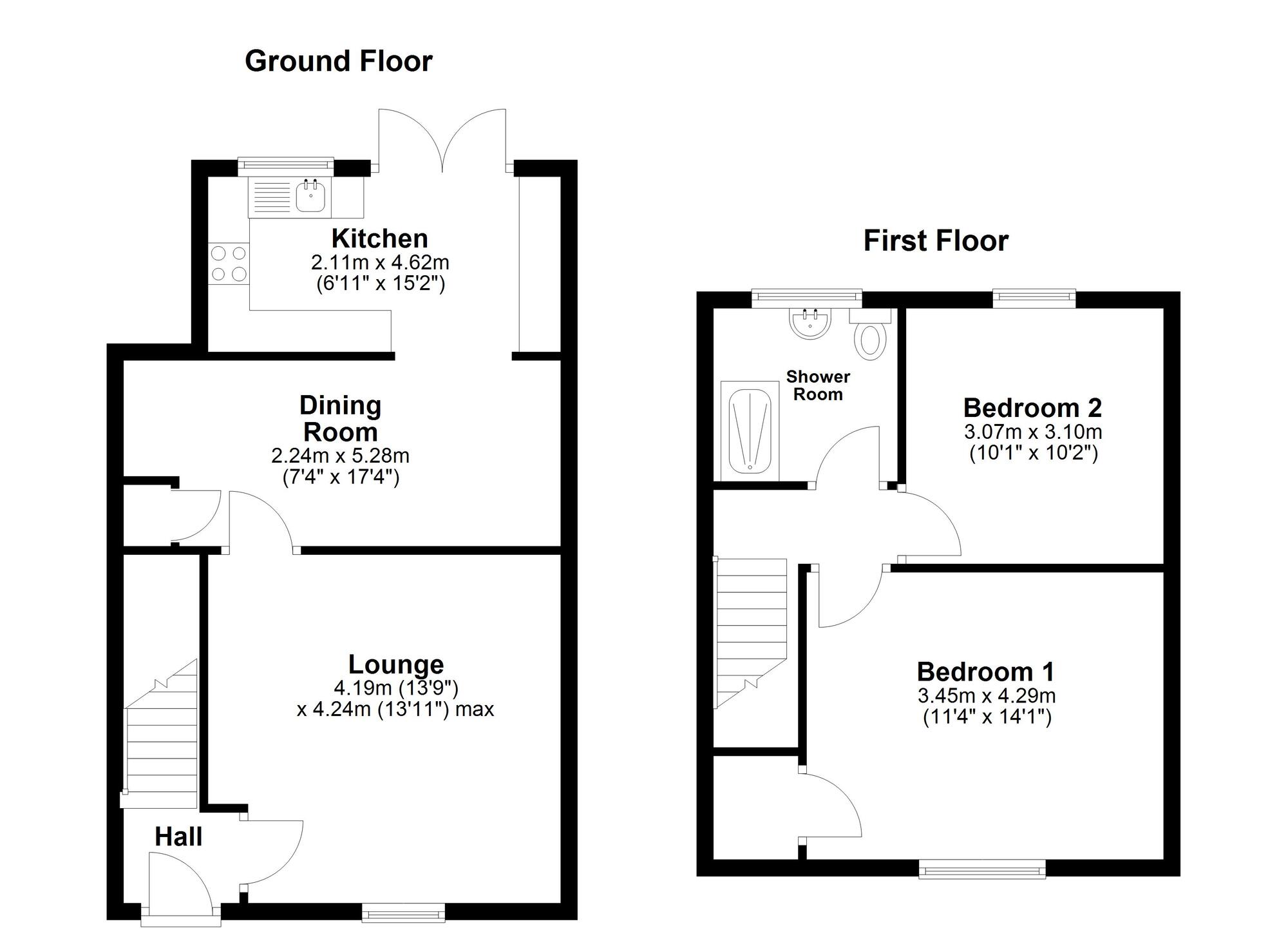 Floorplan of 2 bedroom Mid Terrace House for sale, Ocean Road North, Sunderland, SR2