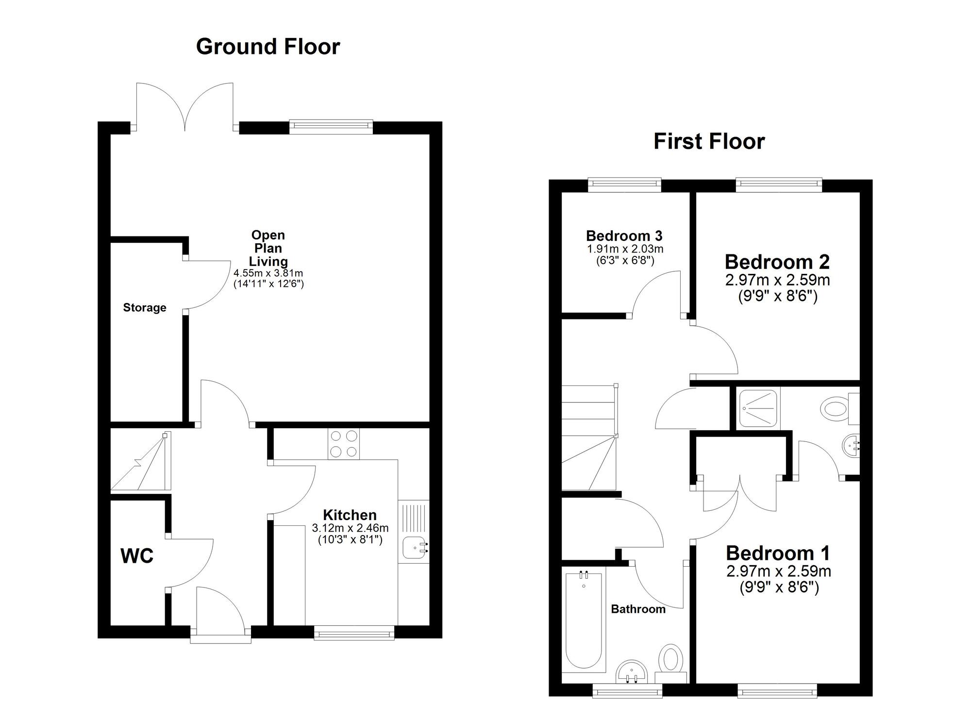 Floorplan of 3 bedroom Semi Detached House for sale, Beechbrooke, Ryhope, Tyne and Wear, SR2