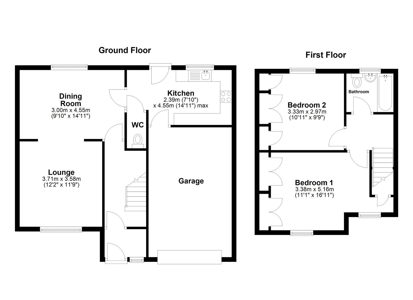 Floorplan of 2 bedroom Semi Detached House for sale, Rushford, Sunderland, Tyne and Wear, SR2