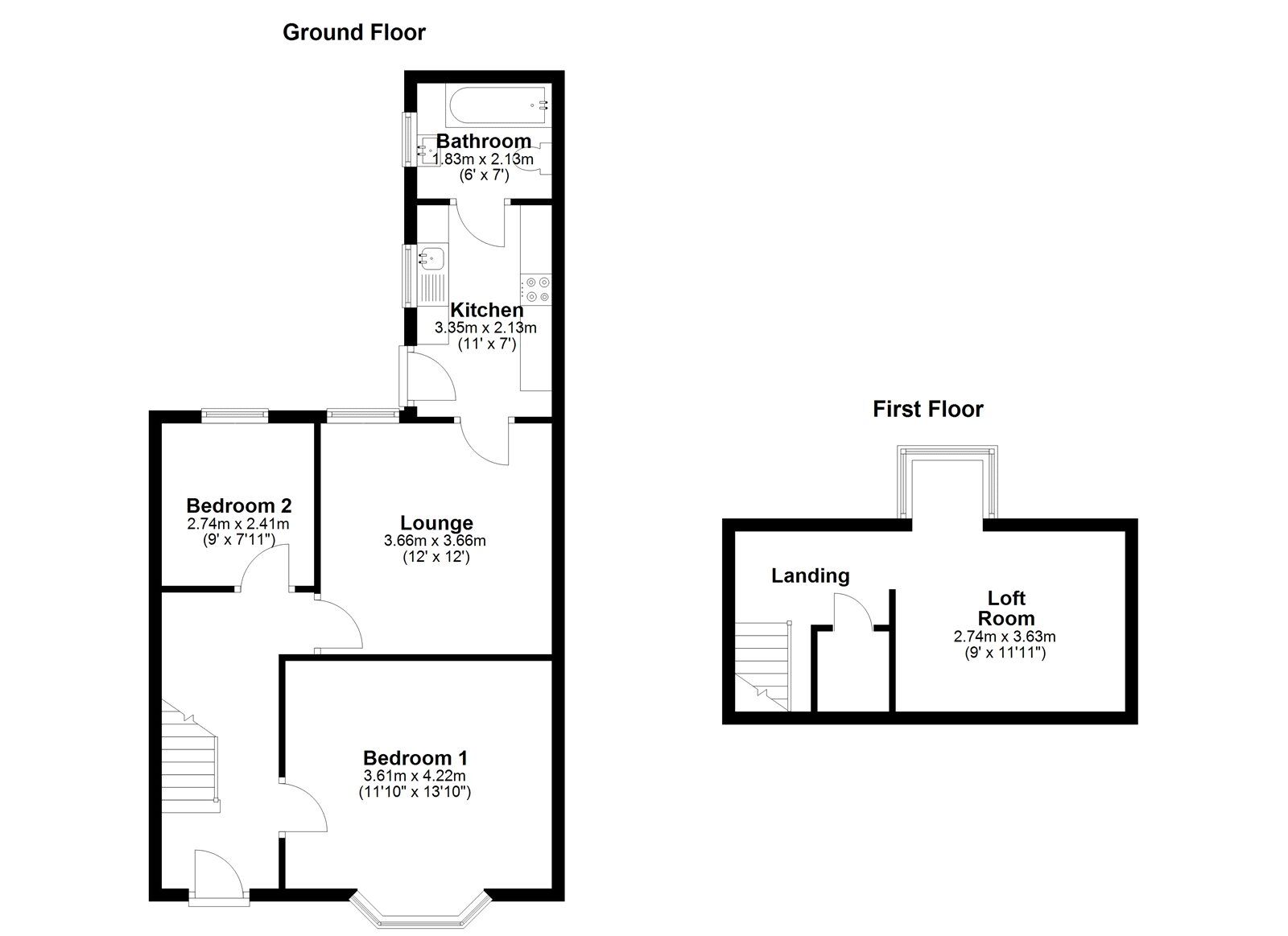 Floorplan of 2 bedroom Mid Terrace House for sale, Hawthorn Street, Sunderland, Tyne and Wear, SR4