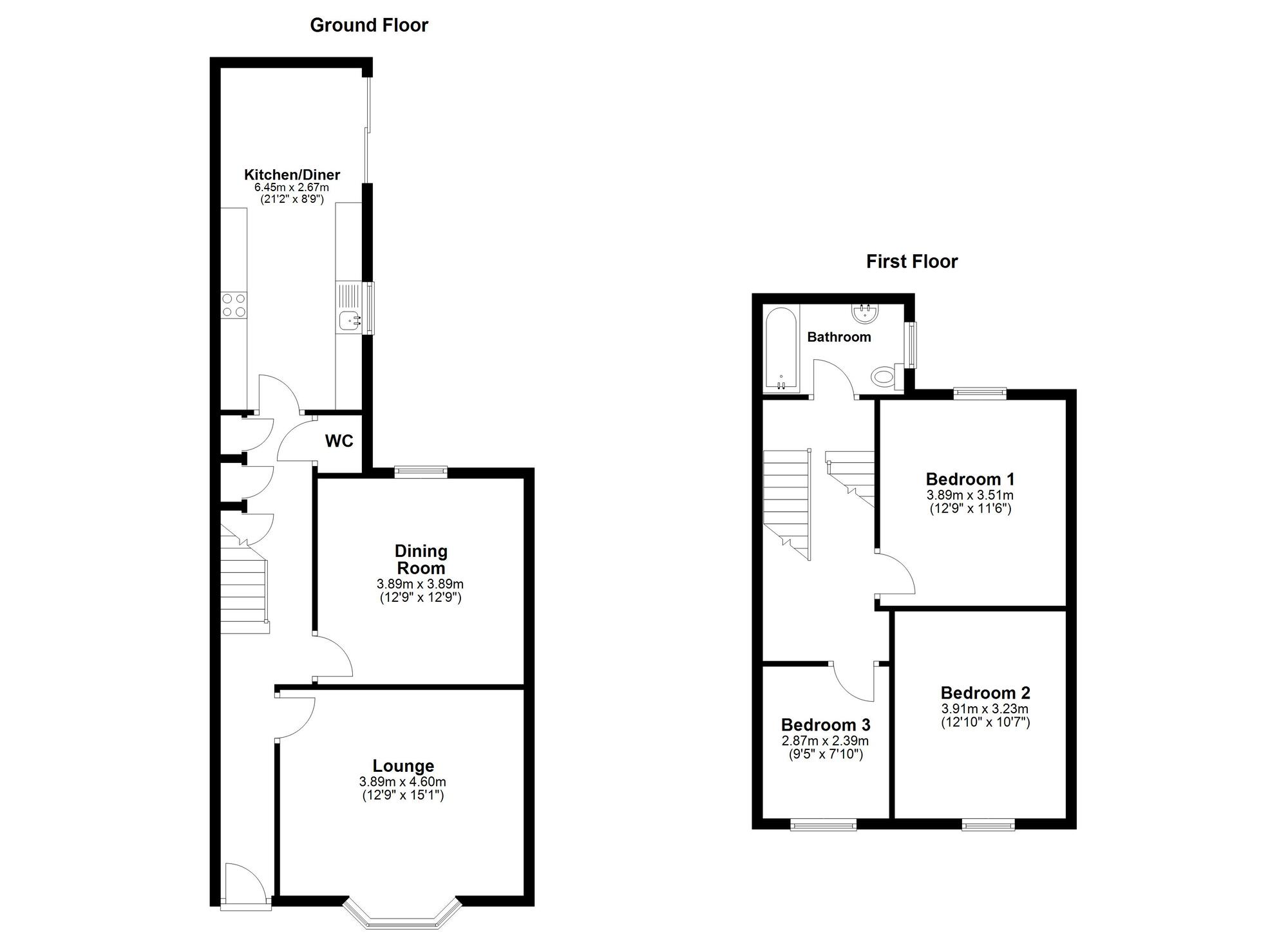 Floorplan of 3 bedroom Mid Terrace House for sale, Ormonde Street, Sunderland, Tyne and Wear, SR4