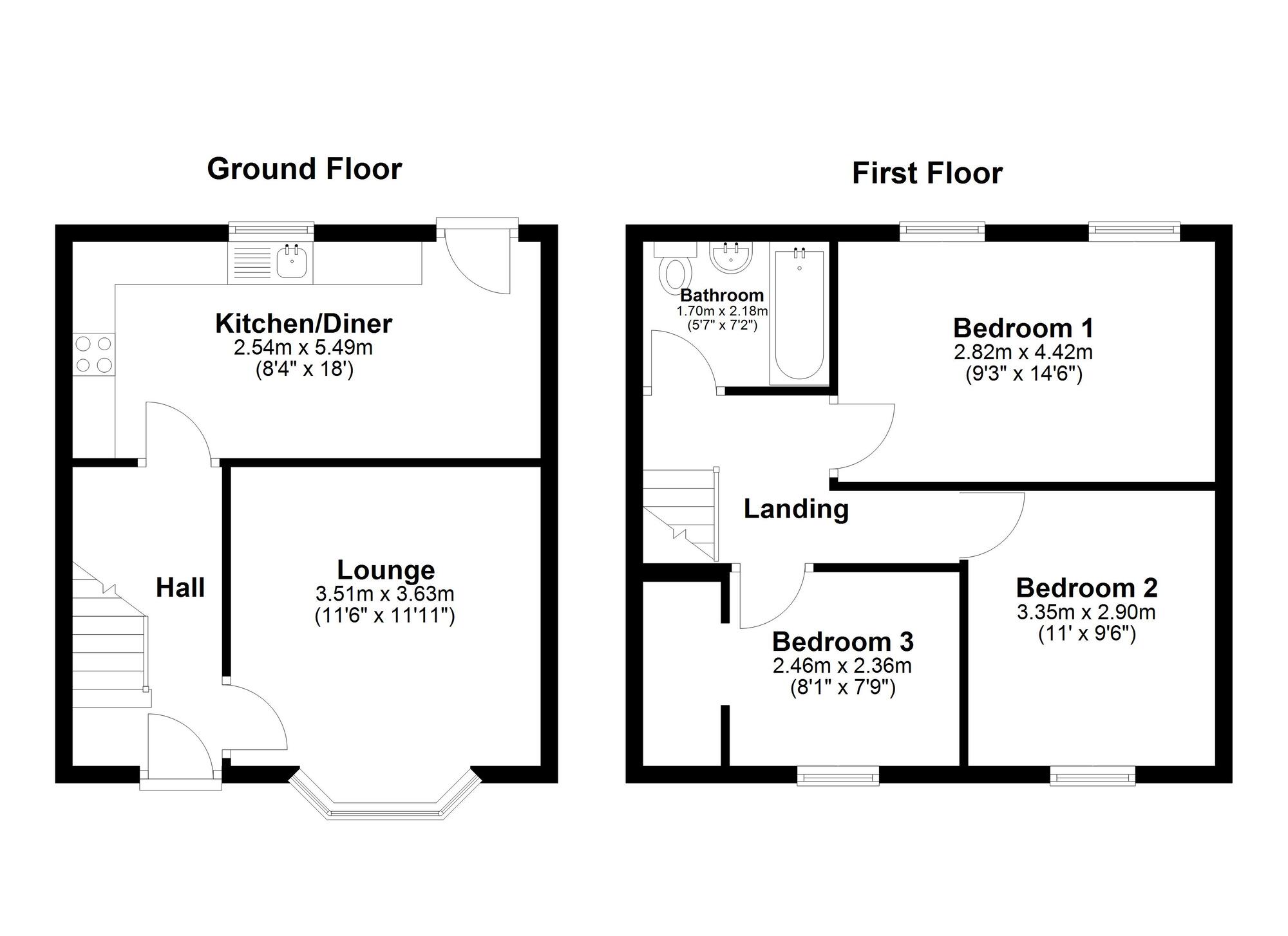 Floorplan of 3 bedroom Mid Terrace House for sale, Ravenswood Road, Sunderland, Tyne and Wear, SR5