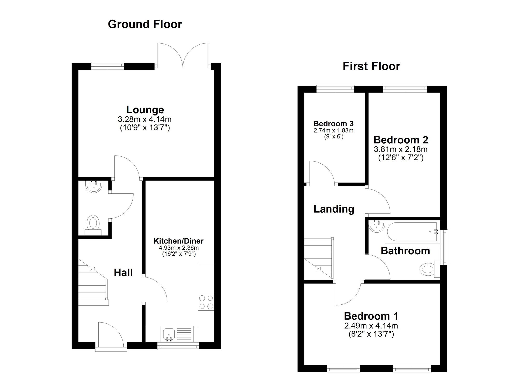 Floorplan of 3 bedroom Semi Detached House for sale, Field Square, Sunderland, SR4
