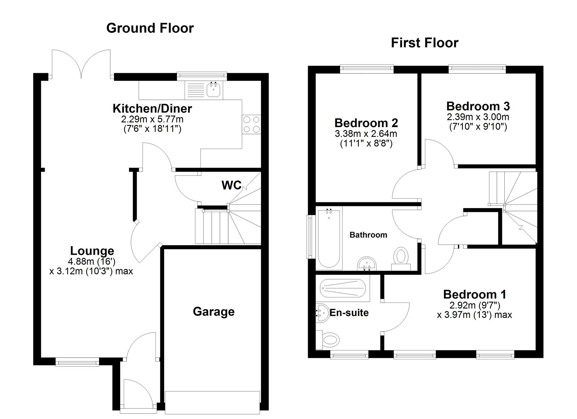 Floorplan of 3 bedroom Semi Detached House for sale, Flint Road, Sunderland, Tyne and Wear, SR4