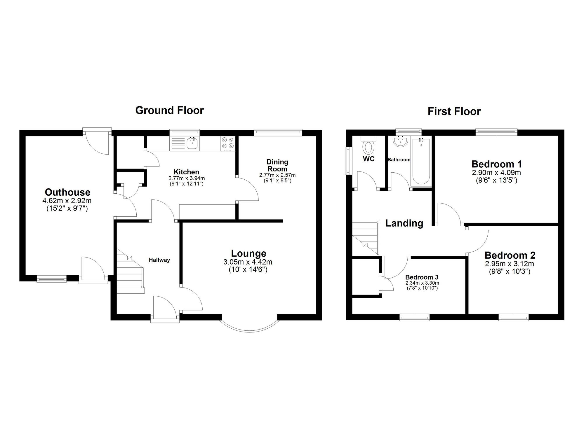 Floorplan of 3 bedroom Semi Detached House for sale, Hylton Road, Sunderland, Tyne and Wear, SR4