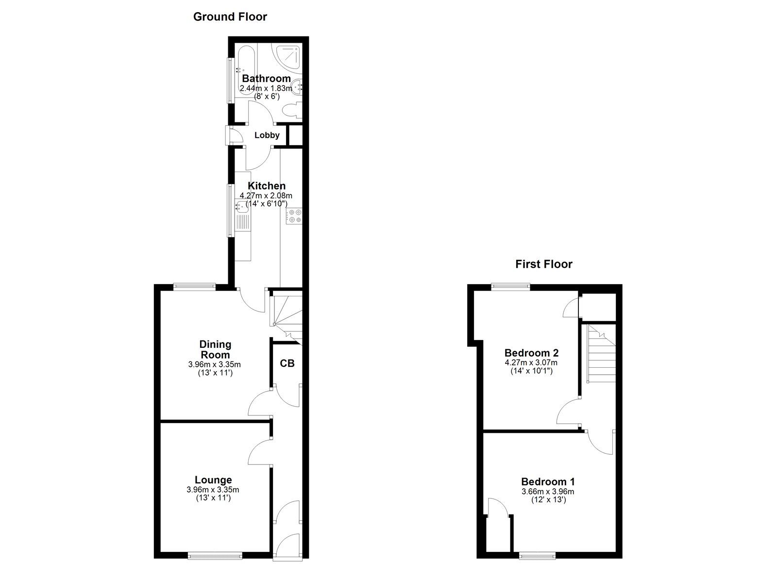 Floorplan of 2 bedroom Mid Terrace House for sale, Fulwell Road, Sunderland, Tyne and Wear, SR6