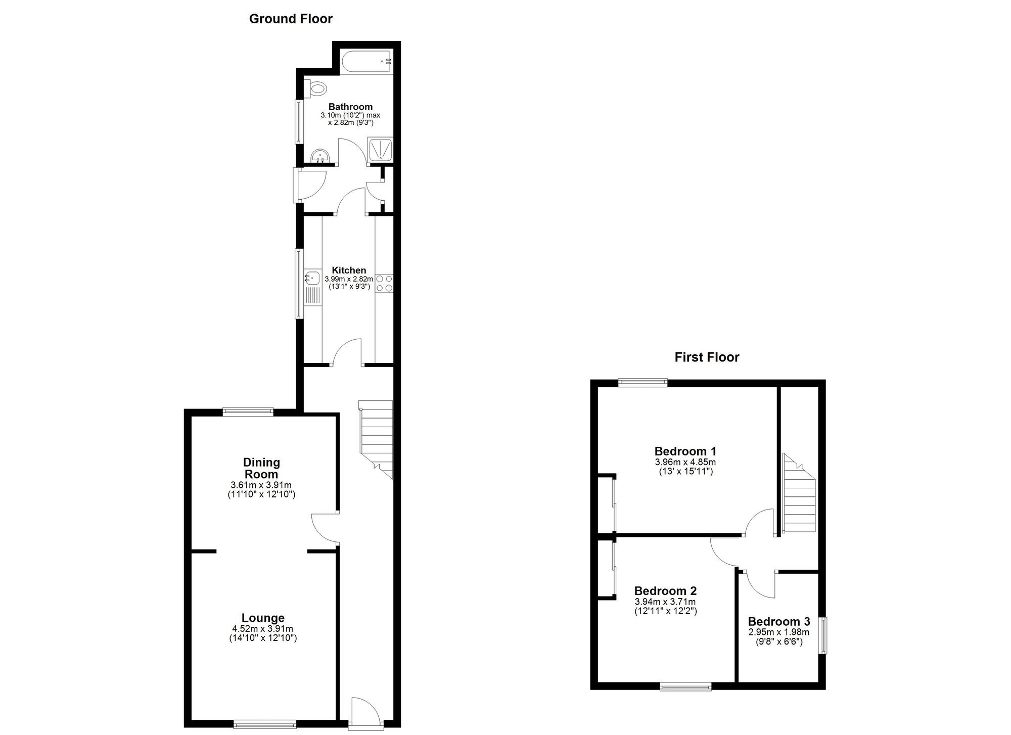 Floorplan of 3 bedroom Mid Terrace House for sale, Warwick Street, Sunderland, Tyne and Wear, SR5