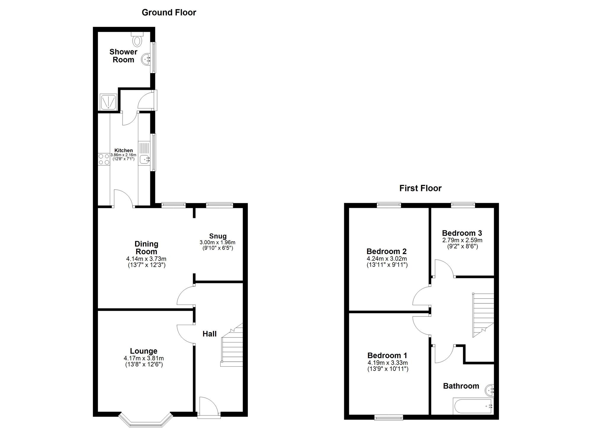 Floorplan of 3 bedroom End Terrace House for sale, Coronation Terrace, Boldon Colliery, Tyne and Wear, NE35