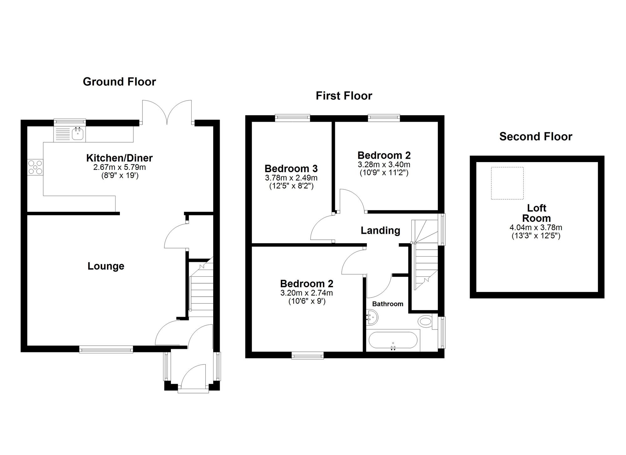 Floorplan of 3 bedroom Semi Detached House for sale, Beverley Road, Sunderland, Tyne and Wear, SR2