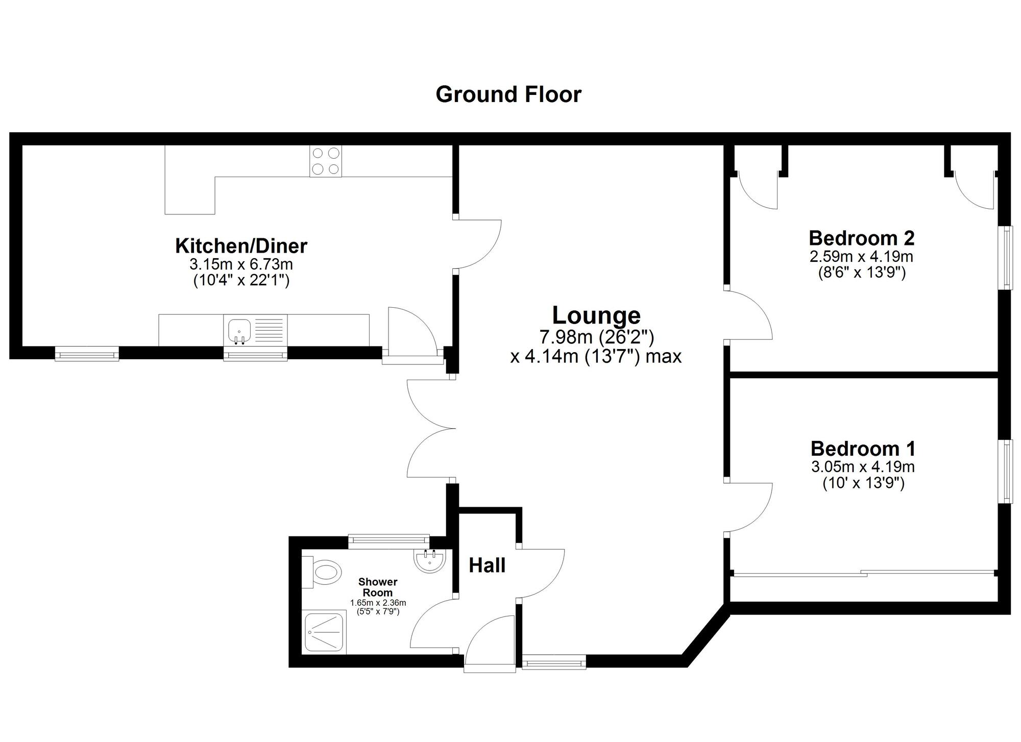 Floorplan of 2 bedroom End Terrace House for sale, Collingwood Street, Sunderland, Tyne and Wear, SR5