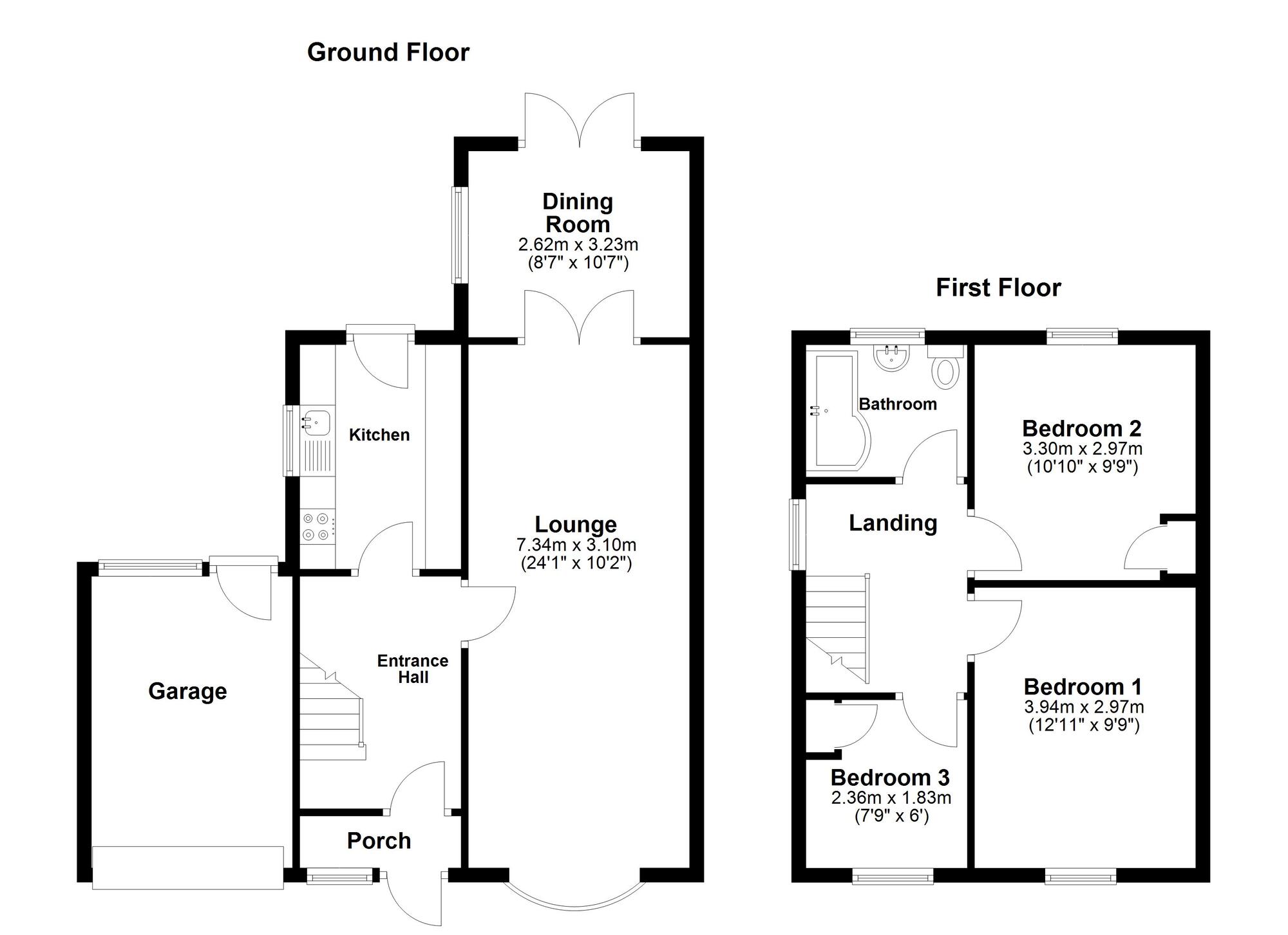 Floorplan of 3 bedroom Semi Detached House for sale, Melrose Avenue, Murton, Durham, SR7