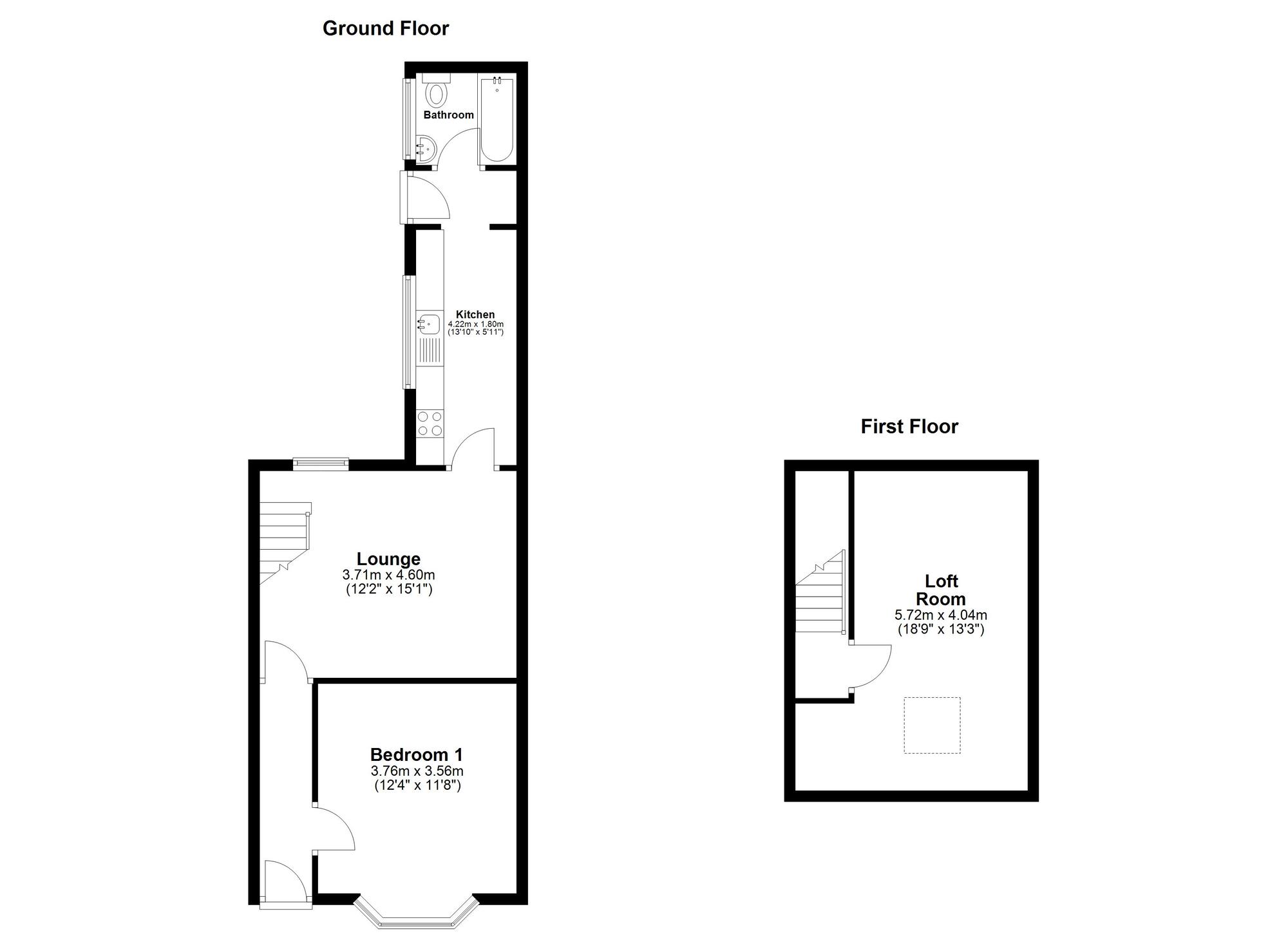 Floorplan of 1 bedroom Mid Terrace House for sale, Gilsland Street, Sunderland, Tyne and Wear, SR4