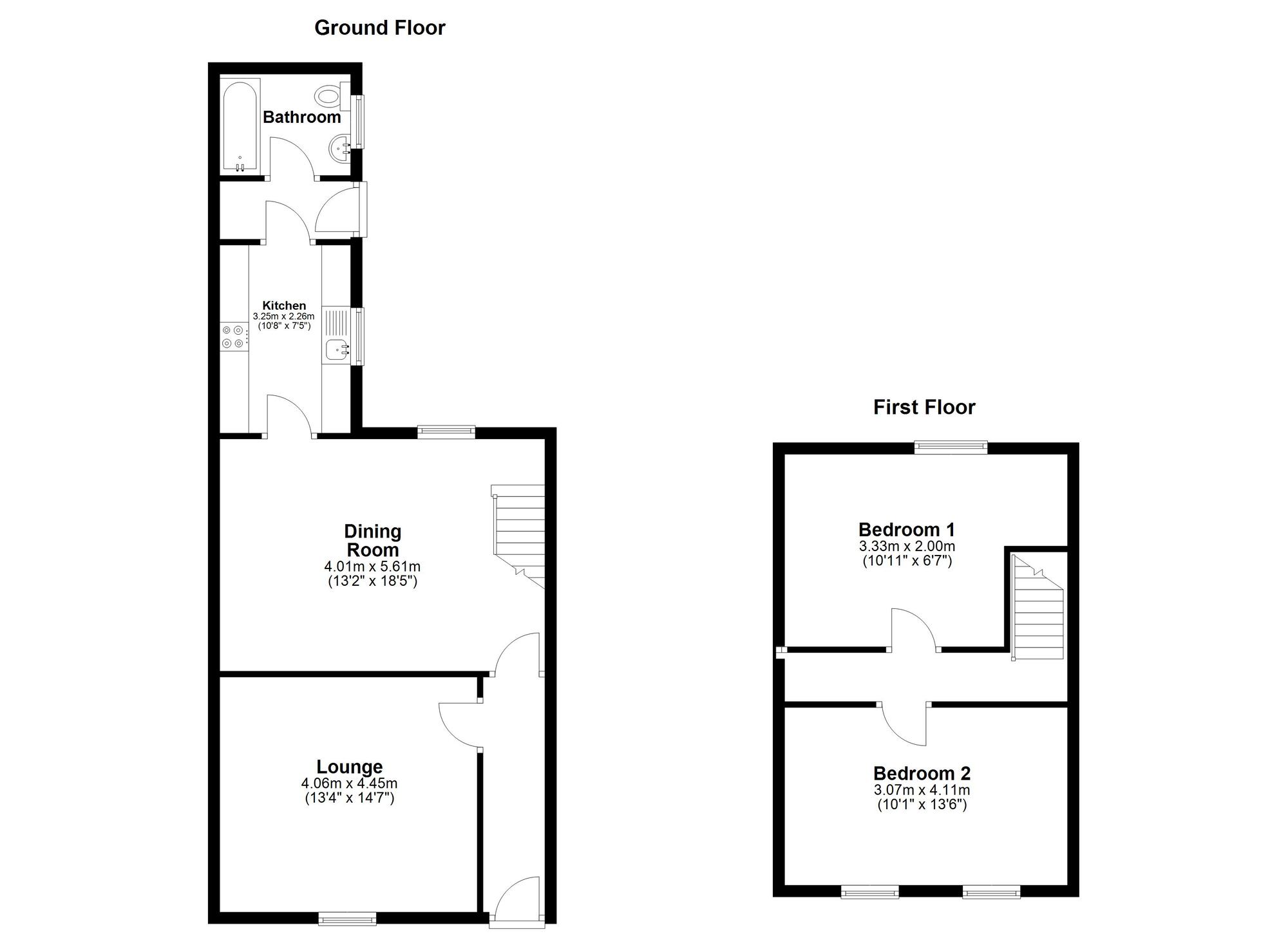 Floorplan of 2 bedroom Mid Terrace House for sale, Kitchener Street, Sunderland, Tyne and Wear, SR4