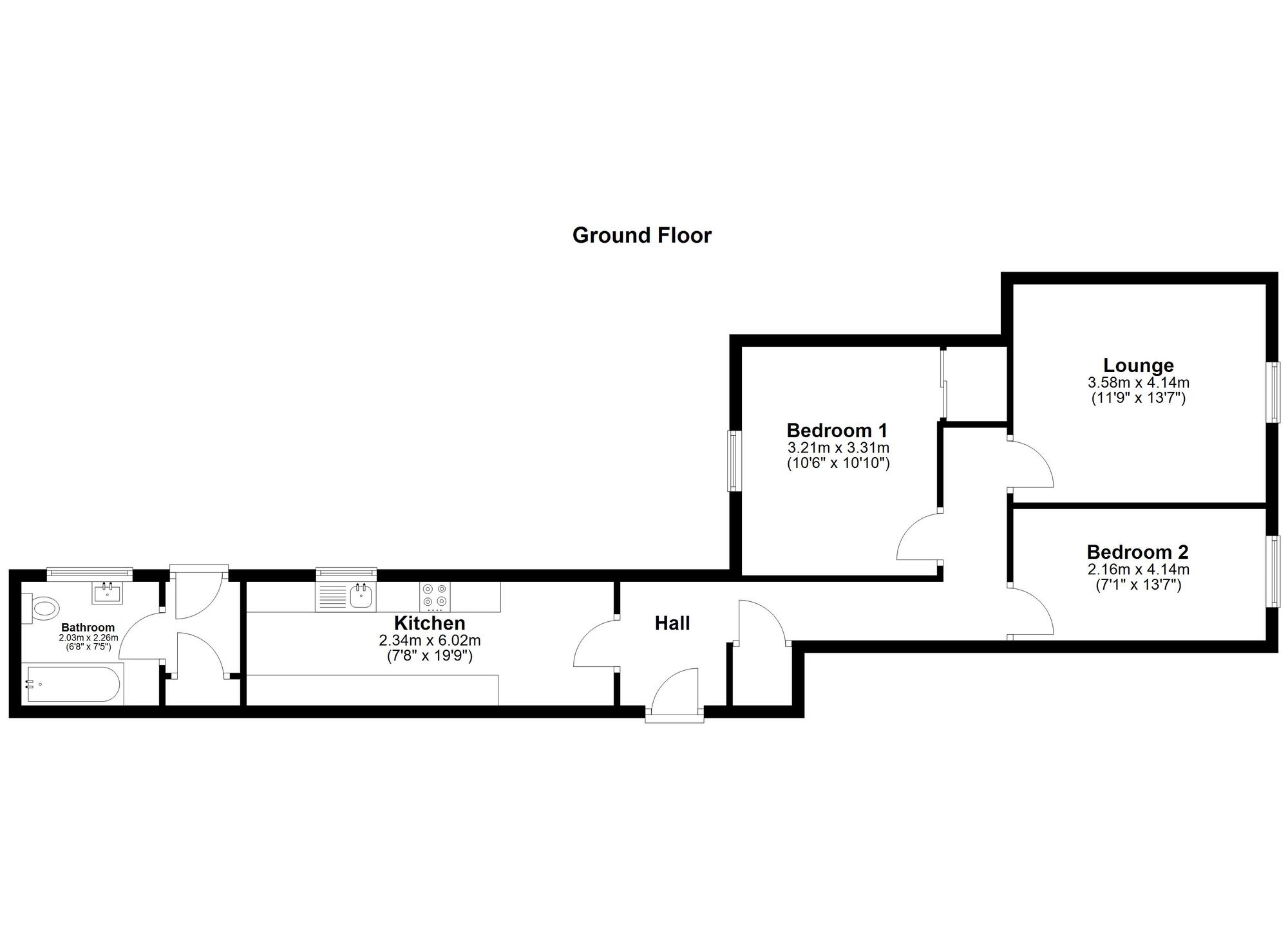 Floorplan of 2 bedroom  Flat for sale, Selbourne Street, Sunderland, Tyne and Wear, SR6