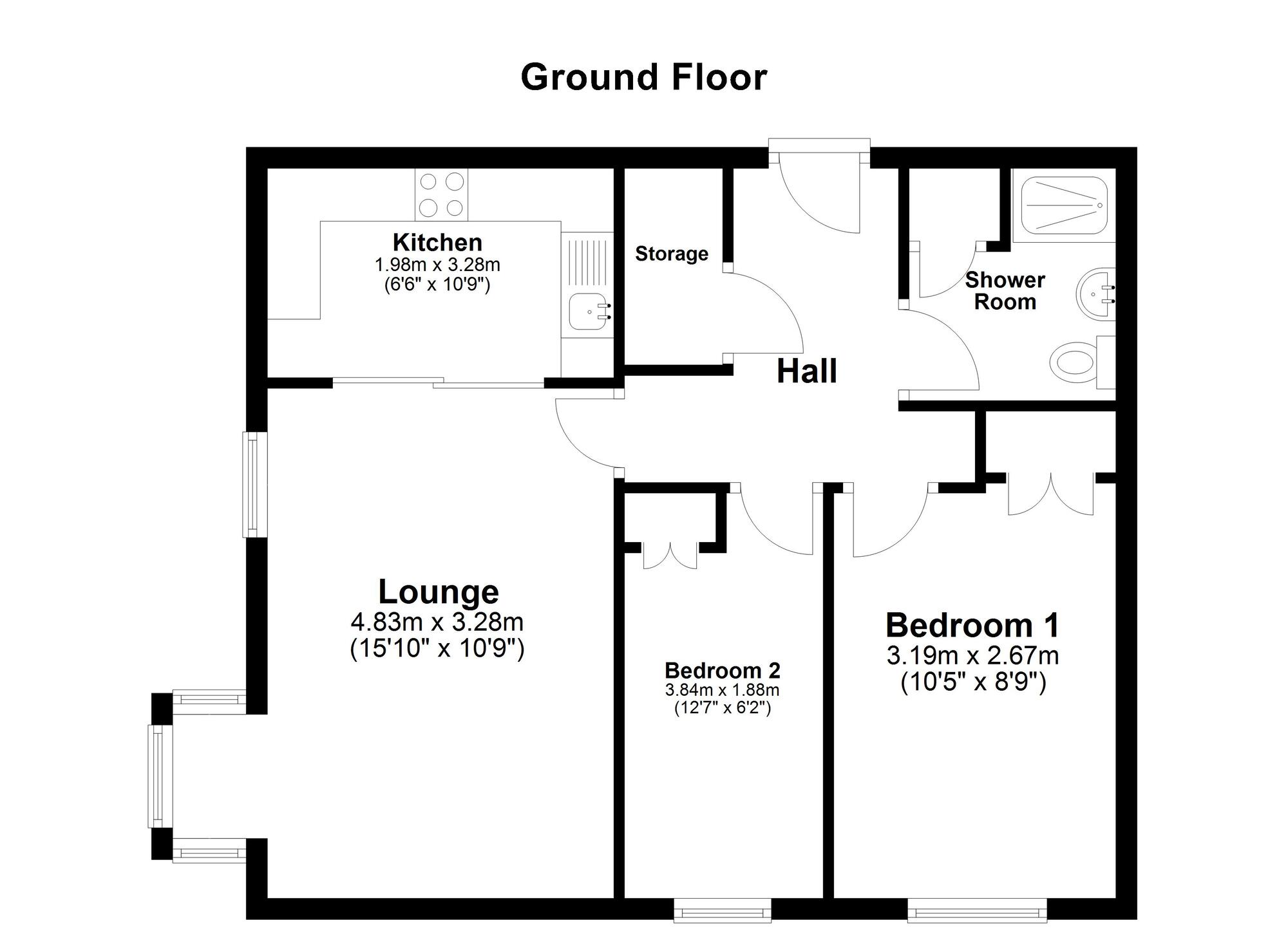 Floorplan of 2 bedroom  Flat for sale, Beecholm Court, Sunderland, Tyne and Wear, SR2