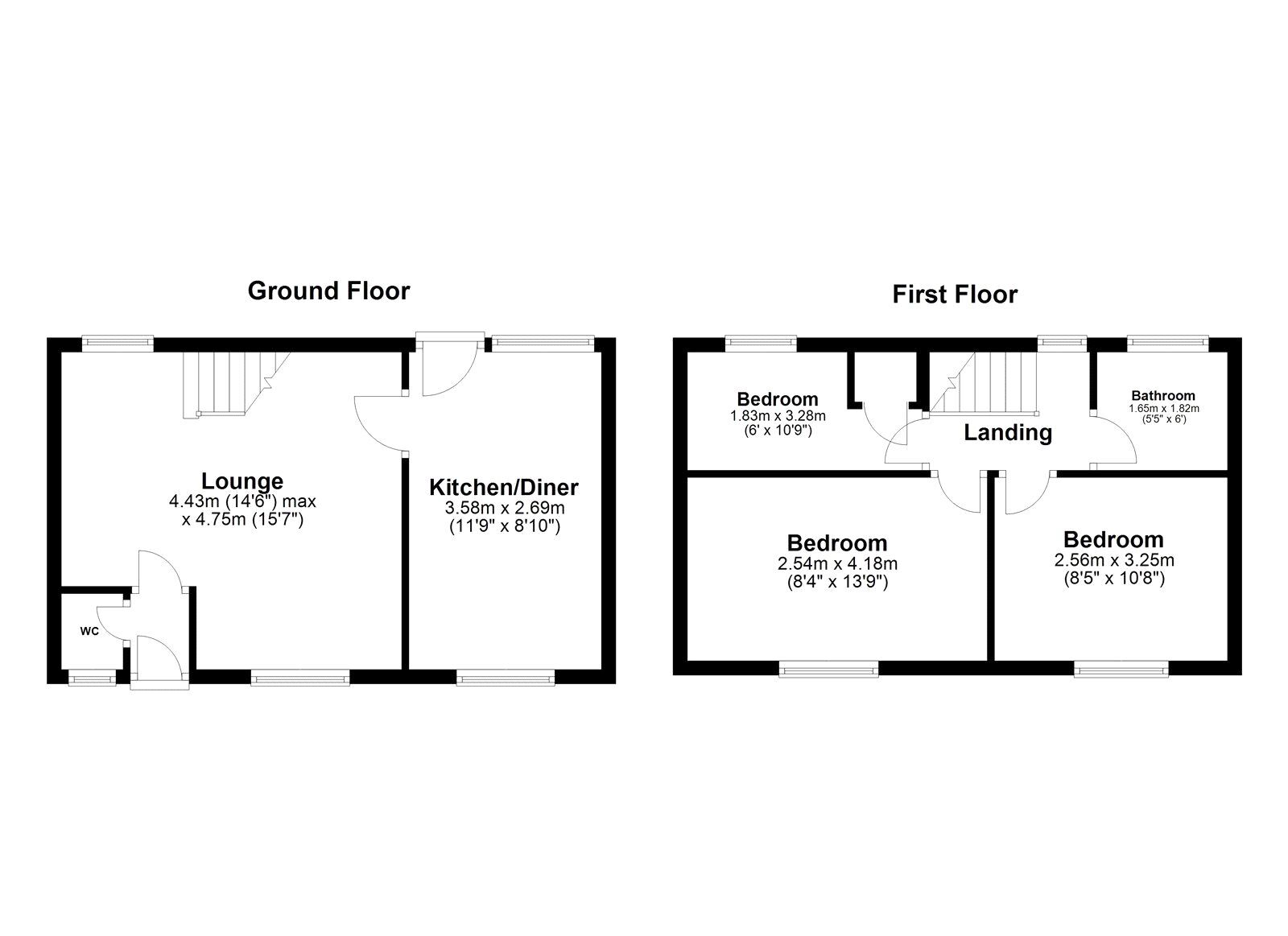 Floorplan of 3 bedroom Mid Terrace House to rent, Keighley Square, Sunderland, Tyne and Wear, SR5