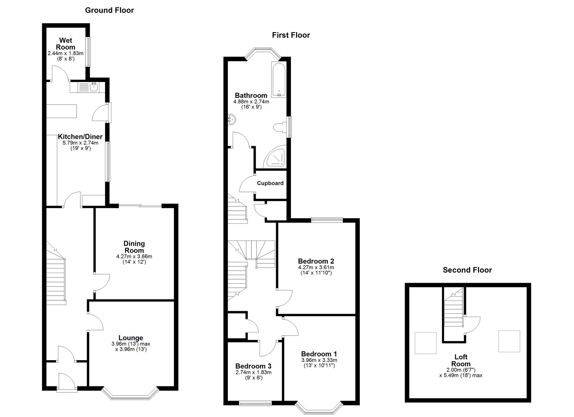 Floorplan of 3 bedroom Mid Terrace House for sale, Manila Street, Sunderland, Tyne and Wear, SR2