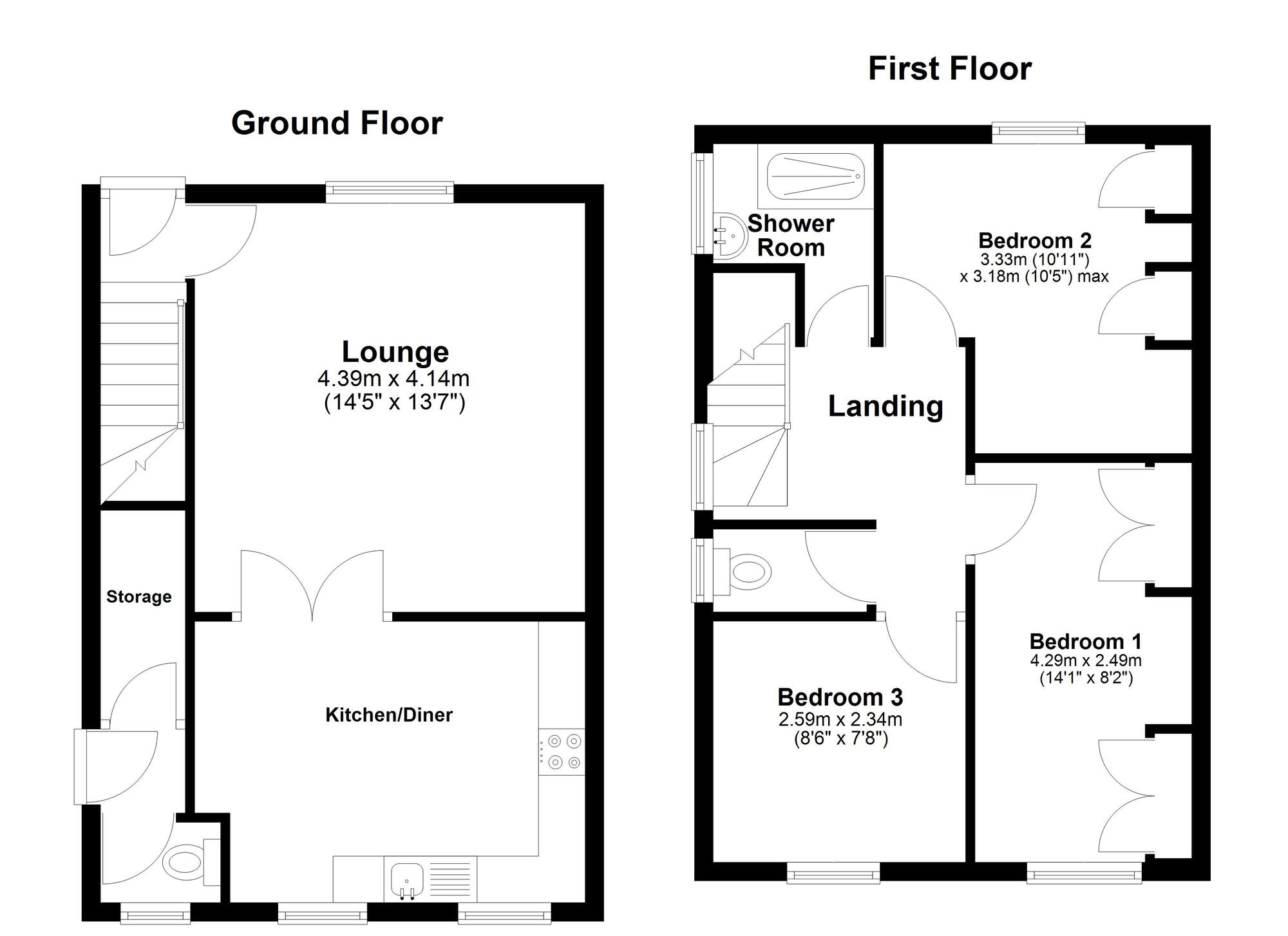 Floorplan of 3 bedroom End Terrace House for sale, Primate Road, Sunderland, Tyne and Wear, SR3