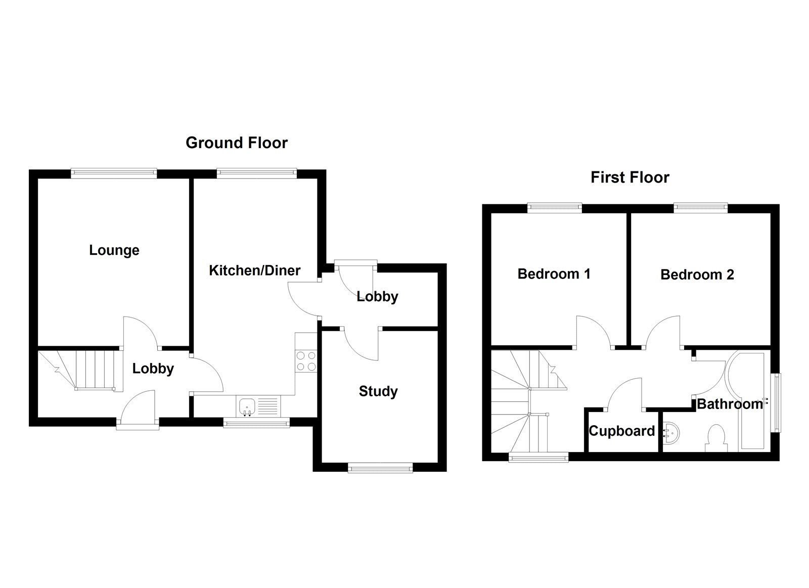 Floorplan of 2 bedroom Semi Detached House to rent, Warkworth Crescent, Seaham, Durham, SR7