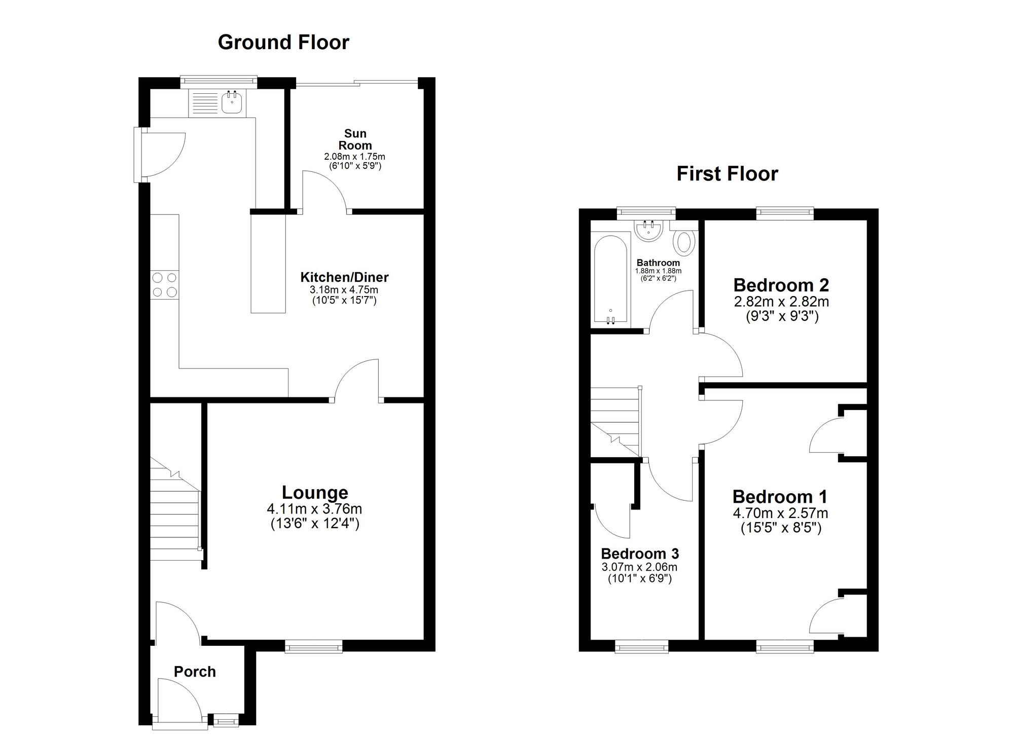 Floorplan of 3 bedroom Semi Detached House for sale, North Farm Avenue, Sunderland, Tyne and Wear, SR4