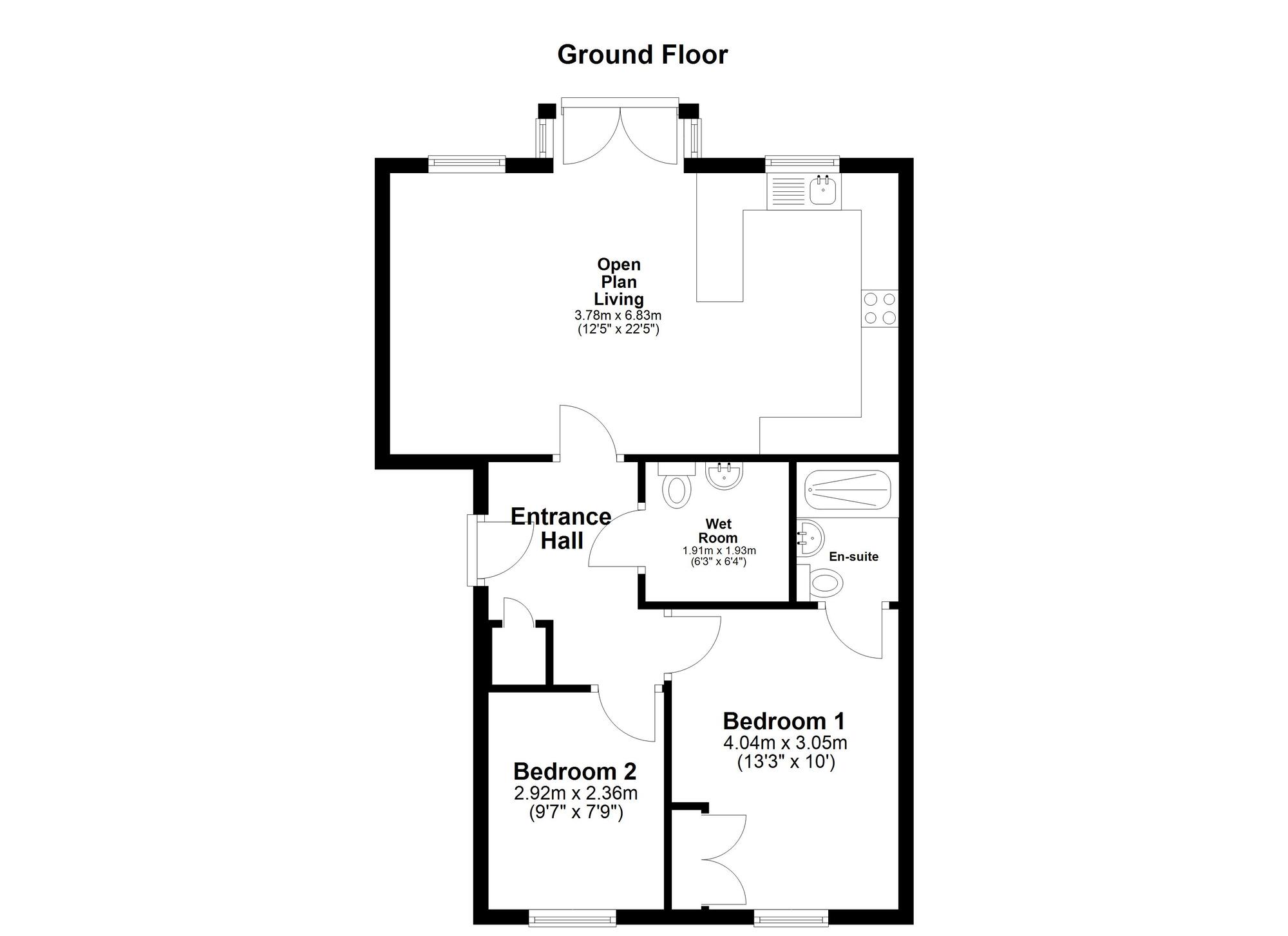 Floorplan of 2 bedroom  Flat for sale, Ford Lodge, South Hylton, Tyne and Wear, SR4