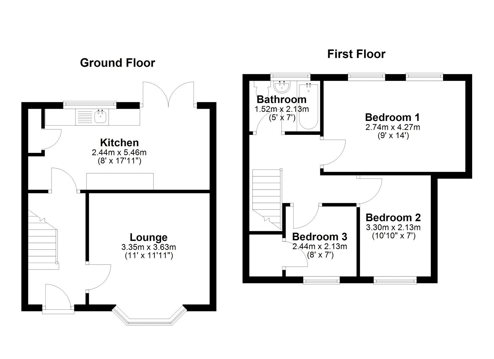 Floorplan of 3 bedroom Mid Terrace House for sale, Portsmouth Square, Sunderland, Tyne and Wear, SR4