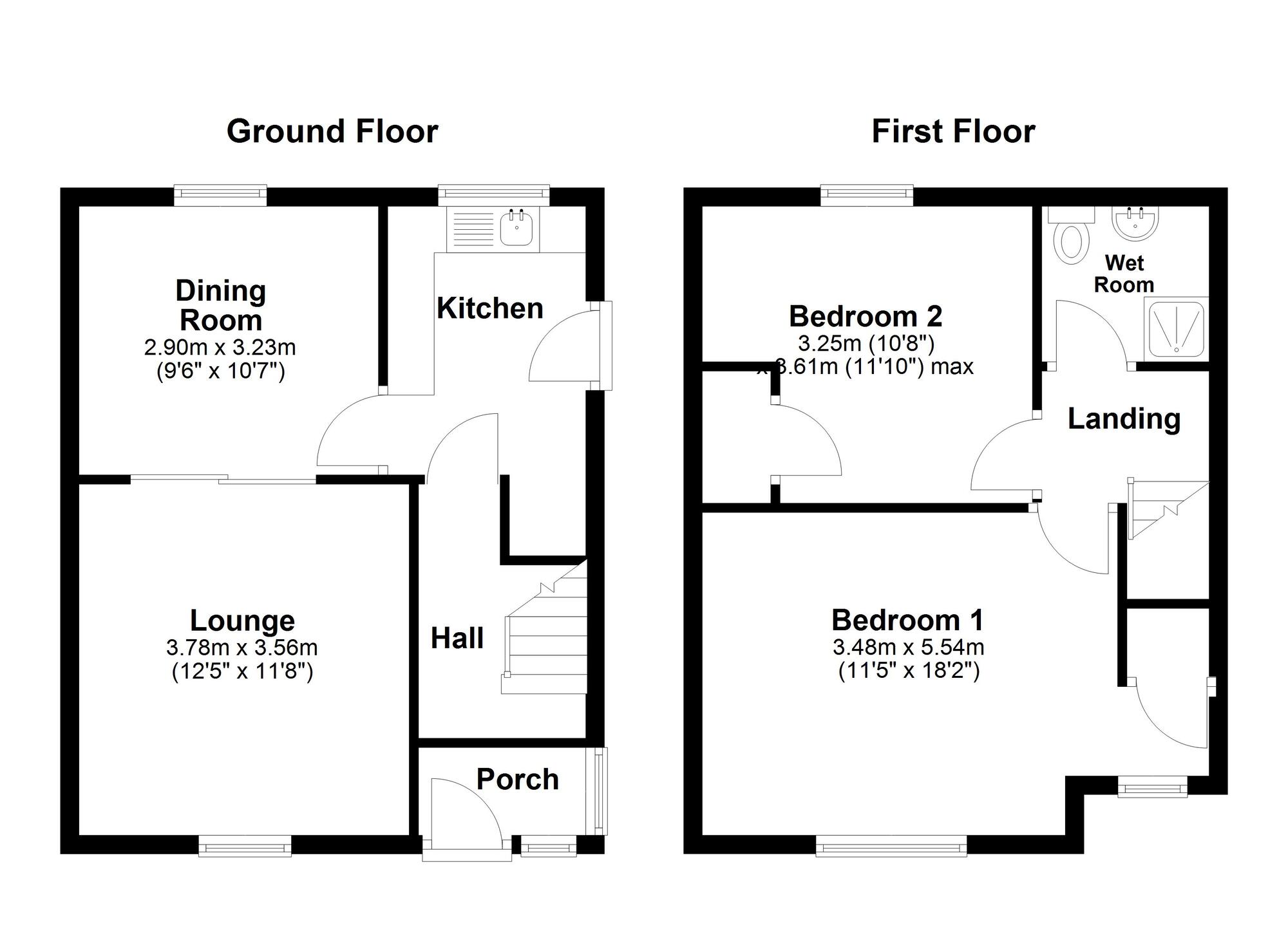 Floorplan of 2 bedroom Semi Detached House for sale, Rothbury, Sunderland, Tyne and Wear, SR2