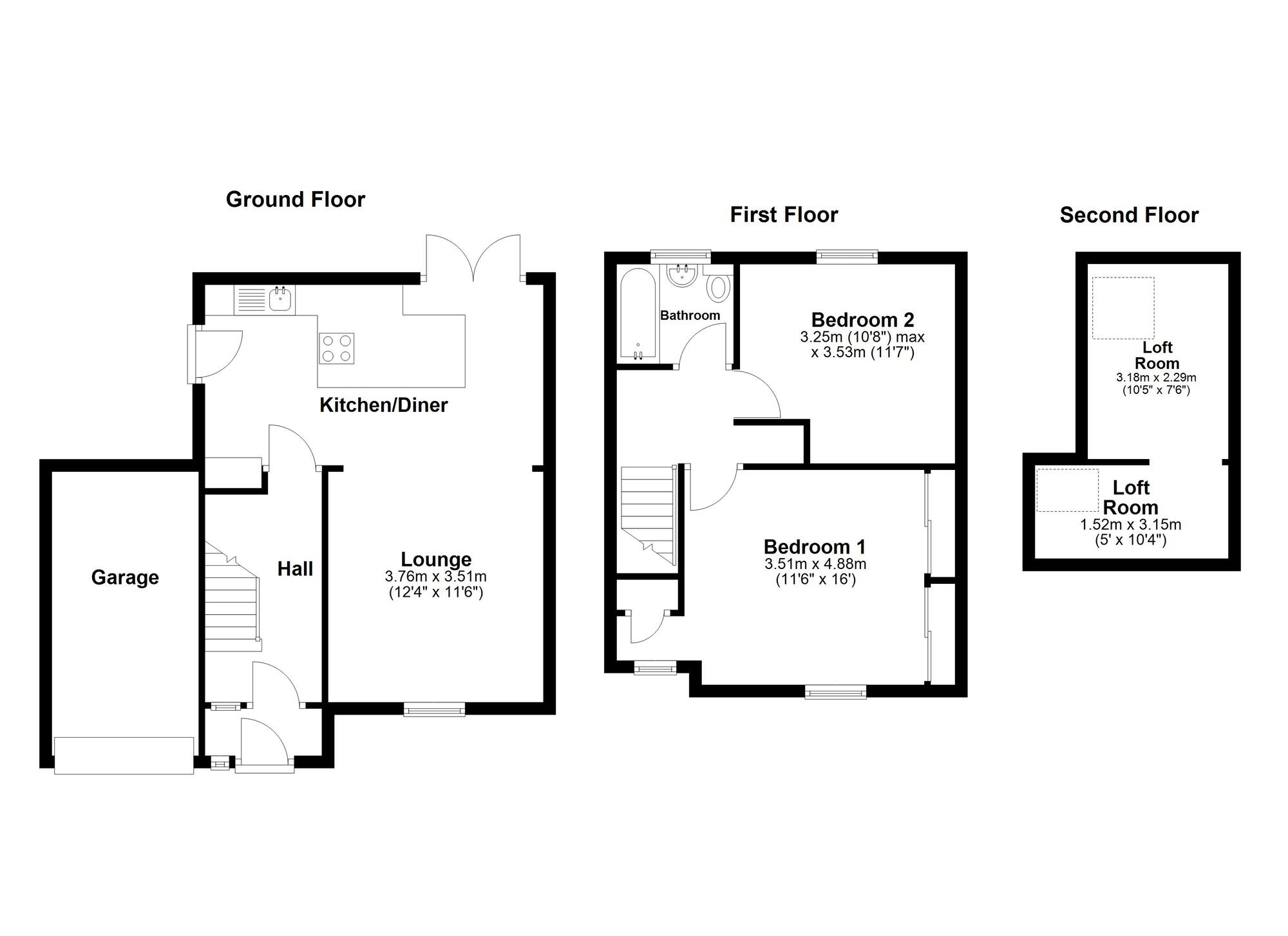 Floorplan of 2 bedroom Semi Detached House for sale, Pembroke Avenue, Sunderland, Tyne and Wear, SR3