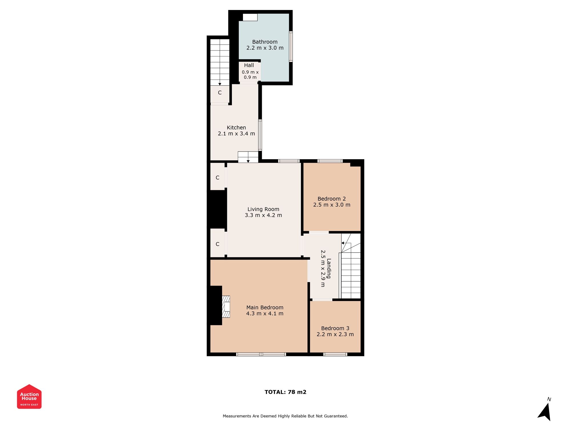 Floorplan of 3 bedroom  Flat for sale, Sandringham Road, Sunderland, Tyne and Wear, SR6