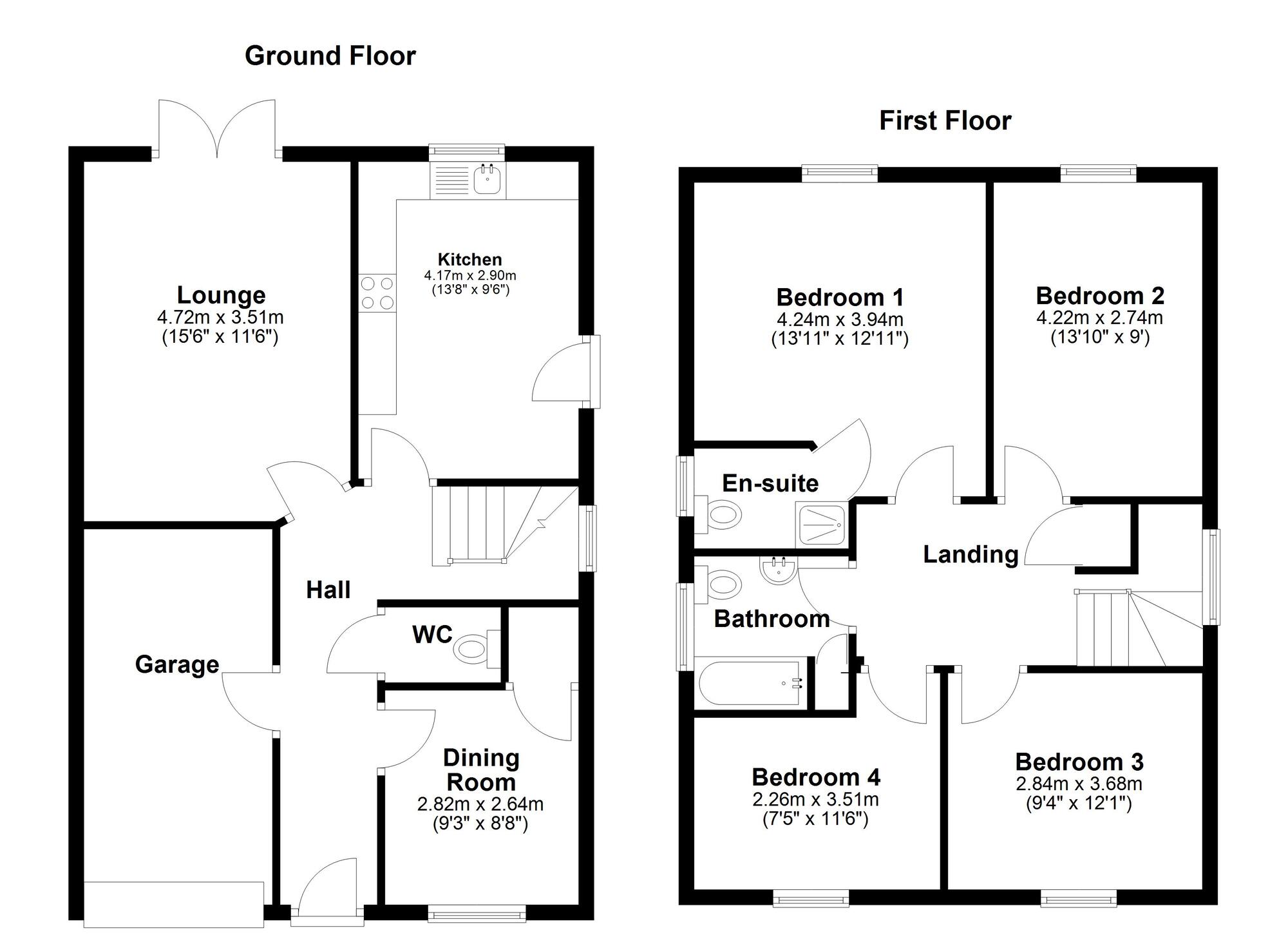 Floorplan of 4 bedroom Detached House for sale, Mulberry Way, Seaham, Durham, SR7