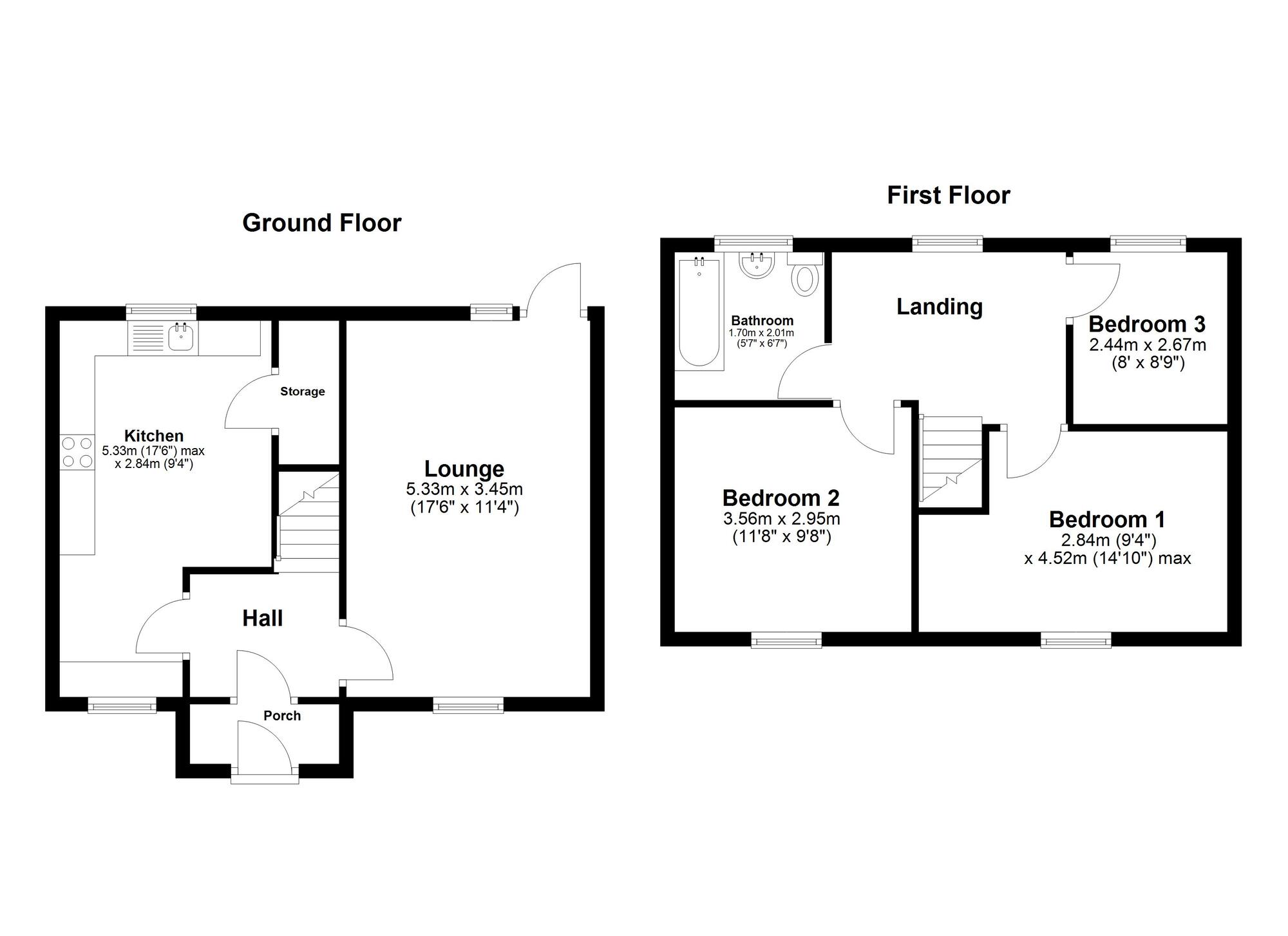 Floorplan of 3 bedroom Semi Detached House for sale, Ashwell Road, Sunderland, Tyne and Wear, SR3
