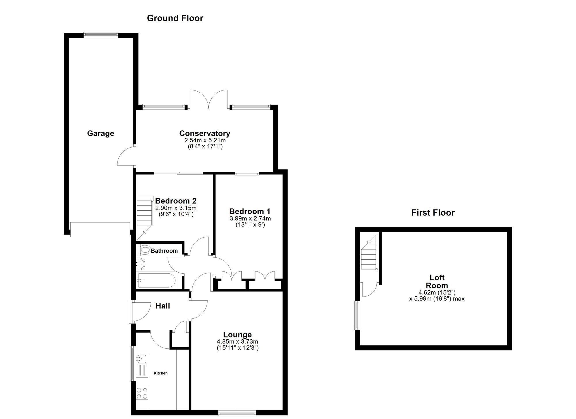 Floorplan of 2 bedroom Semi Detached Bungalow for sale, Harperley Drive, Sunderland, Tyne and Wear, SR3