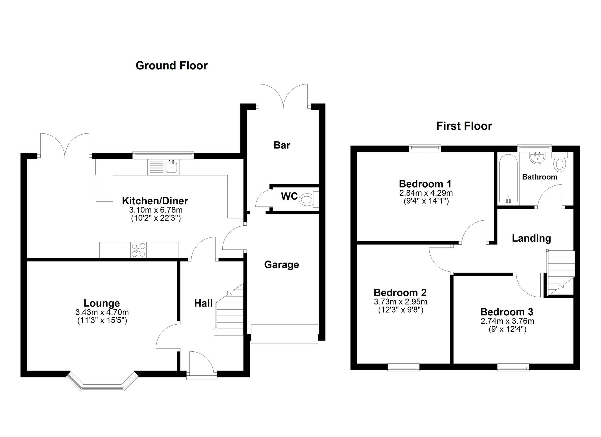 Floorplan of 3 bedroom Semi Detached House for sale, Hylton Road, Sunderland, Tyne and Wear, SR4