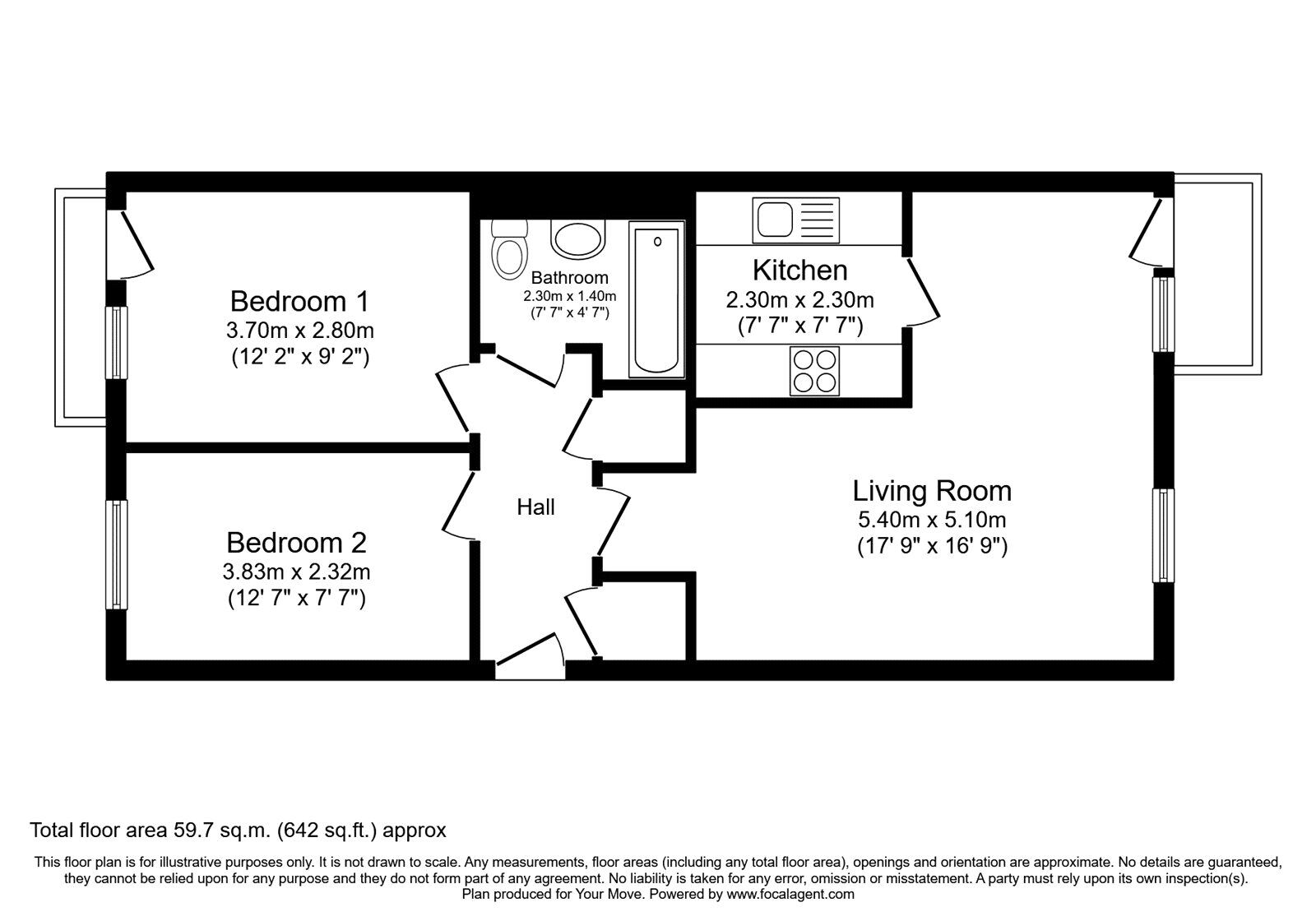 Floorplan of 2 bedroom  Flat to rent, Low Street, Sunderland, Tyne and Wear, SR1