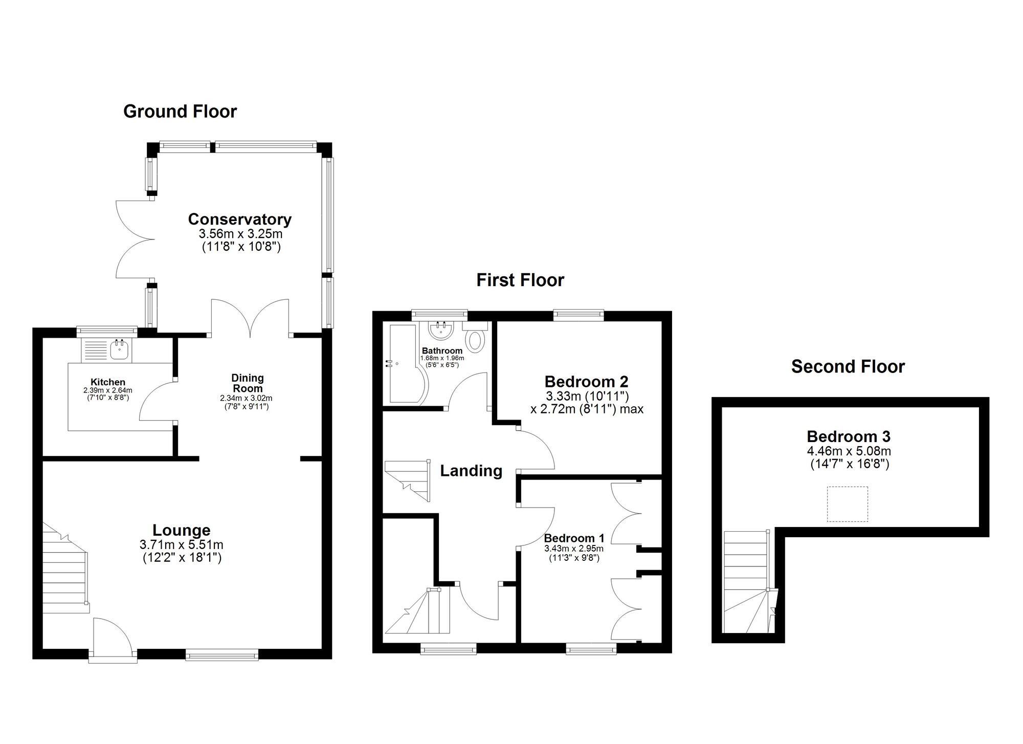 Floorplan of 3 bedroom Semi Detached House for sale, Richmond, Sunderland, Tyne and Wear, SR2