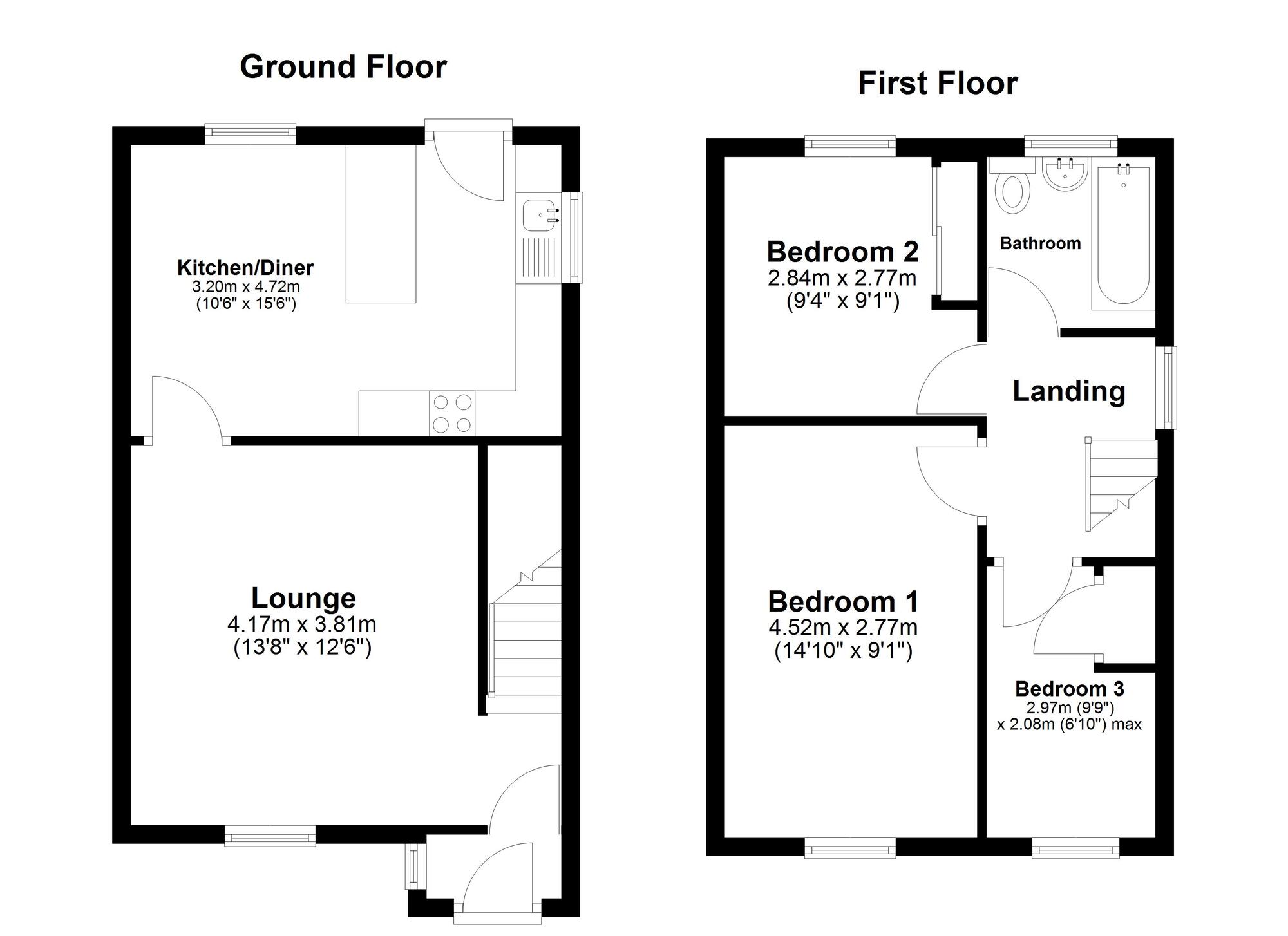 Floorplan of 3 bedroom Semi Detached House for sale, Symington Gardens, Sunderland, Tyne and Wear, SR3