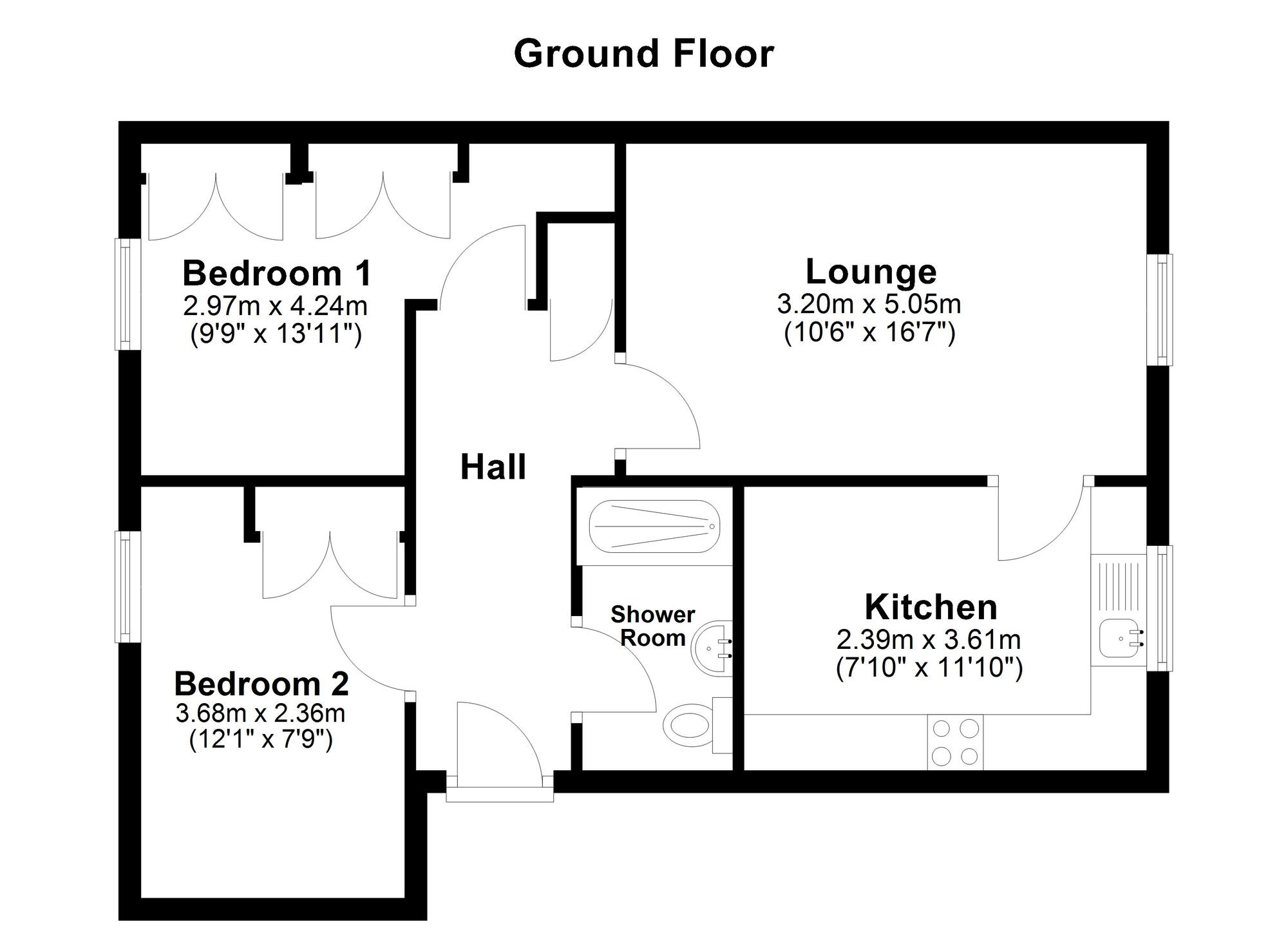 Floorplan of 2 bedroom  Flat for sale, Sutherland Drive, Sunderland, Tyne and Wear, SR4