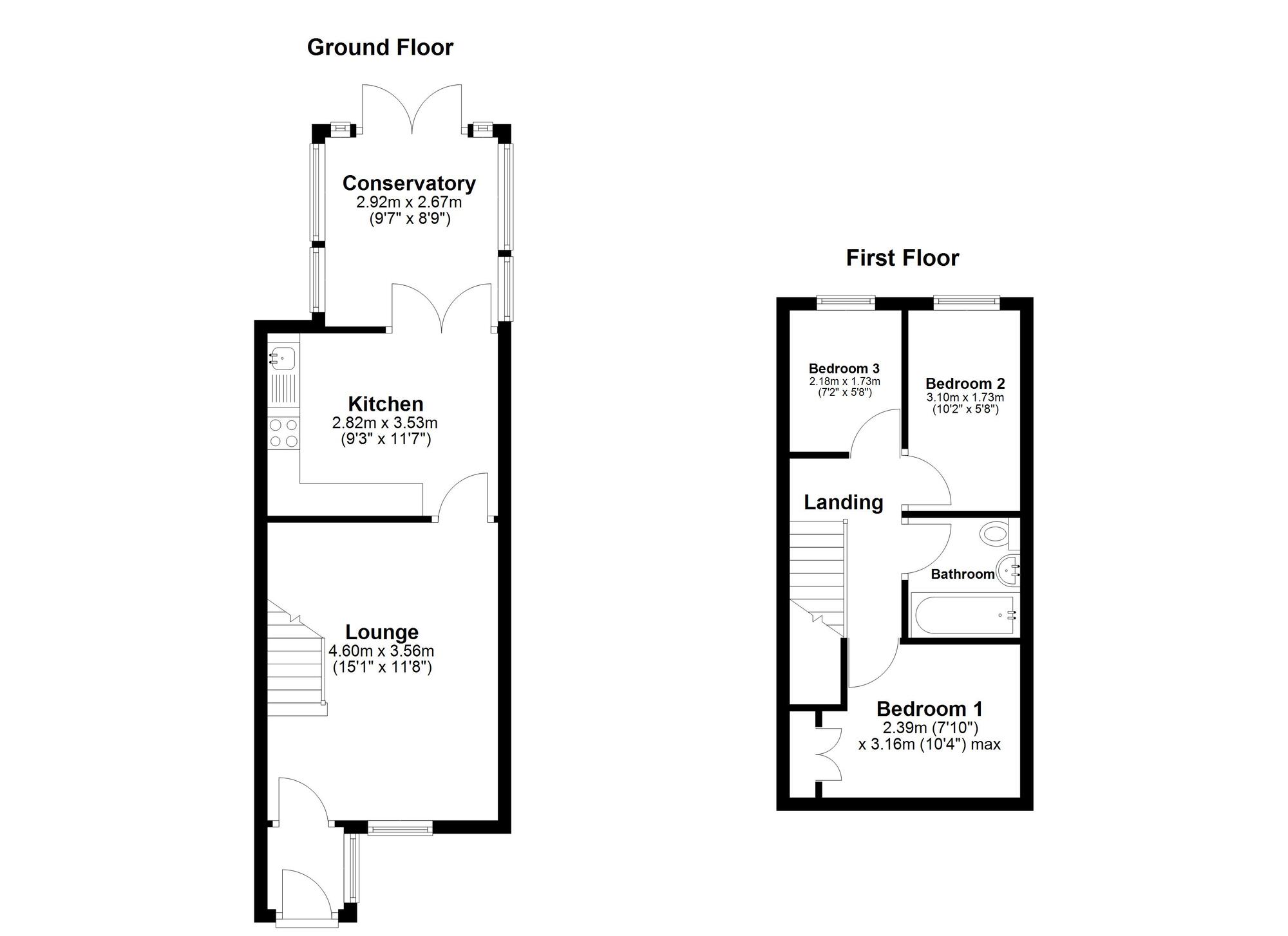 Floorplan of 3 bedroom Mid Terrace House for sale, The Leazes, Sunderland, Tyne and Wear, SR1