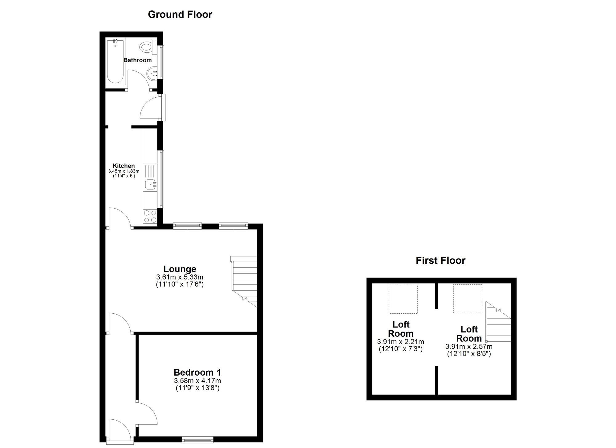 Floorplan of 1 bedroom Mid Terrace House for sale, Noble Street, Sunderland, Tyne and Wear, SR2