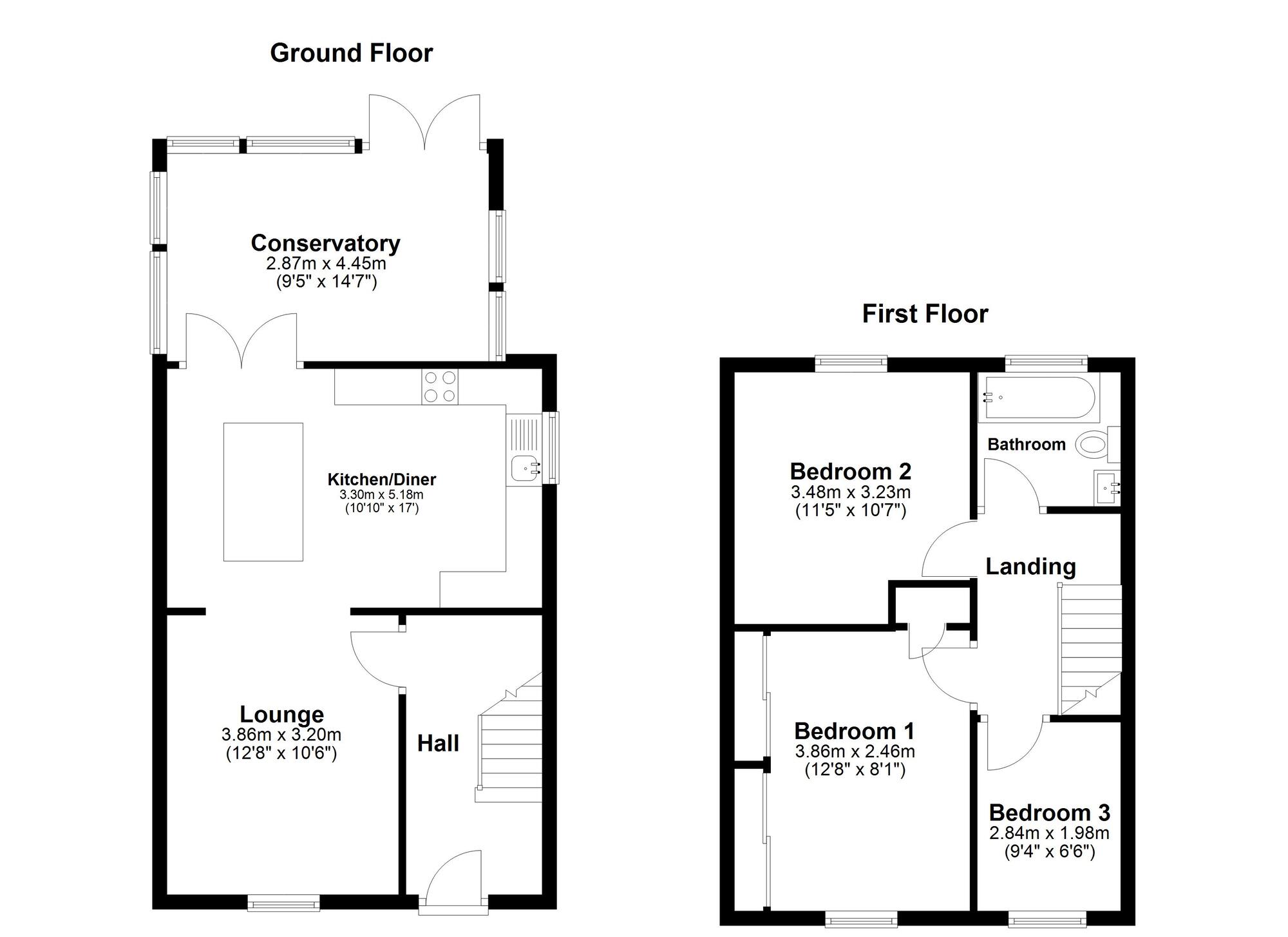 Floorplan of 3 bedroom Semi Detached House for sale, Eppleton Hall Close, Seaham, Durham, SR7