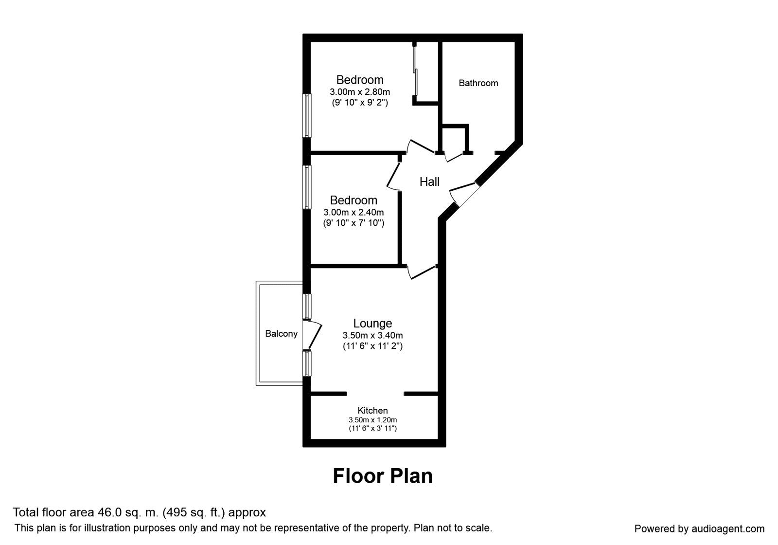 Floorplan of 2 bedroom  Flat for sale, Durham Road, Sunderland, Tyne and Wear, SR2