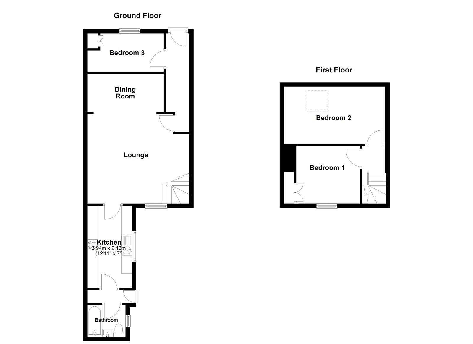 Floorplan of 3 bedroom Mid Terrace House to rent, Freda Street, Sunderland, Tyne and Wear, SR5