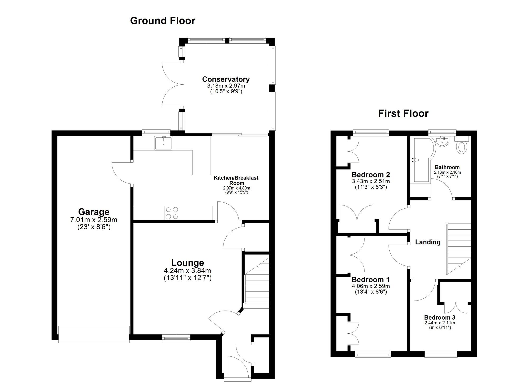 Floorplan of 3 bedroom Semi Detached House for sale, Fernwood Close, Sunderland, Tyne and Wear, SR3
